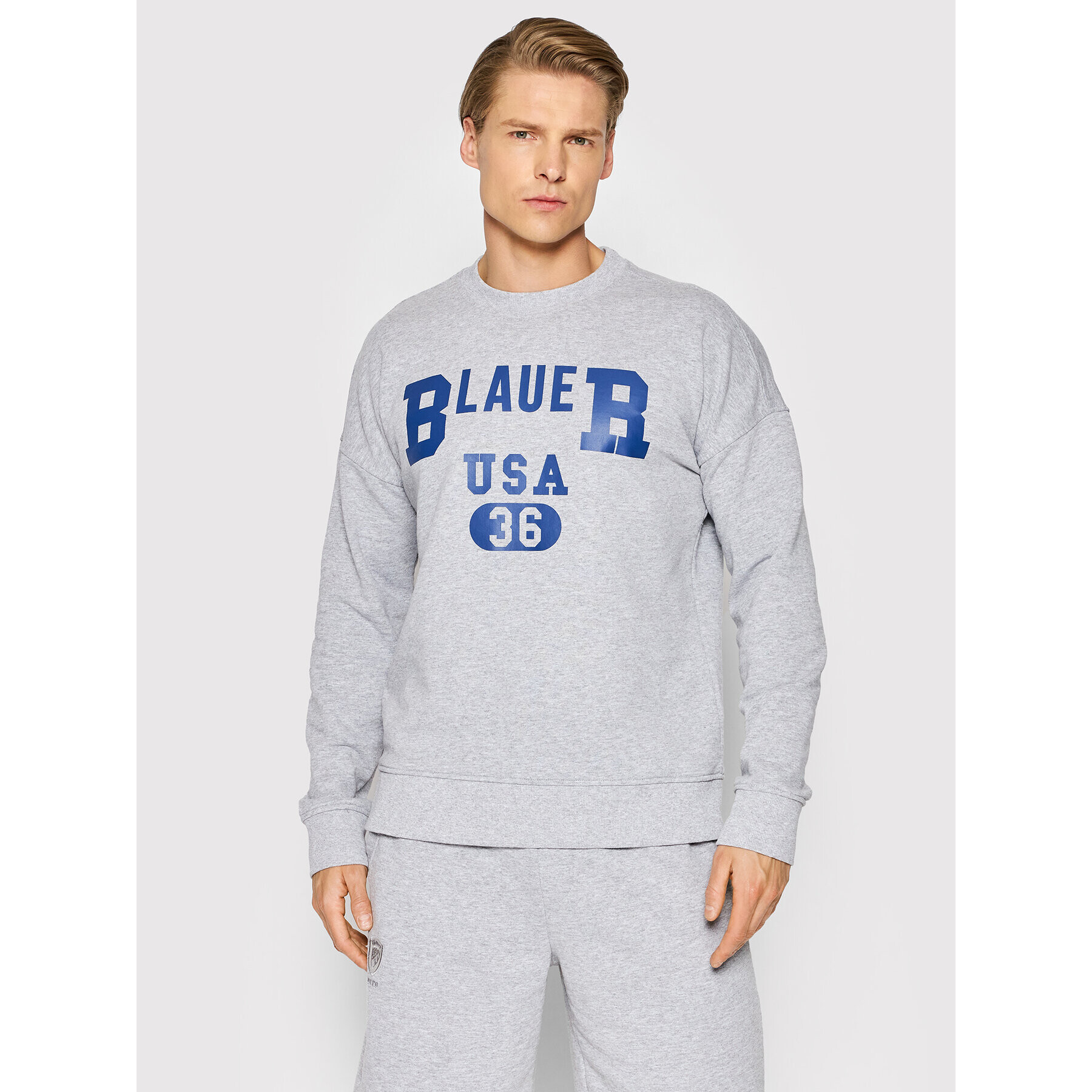 Blauer Mikina BLUF03468 006269 Šedá Regular Fit - Pepit.cz