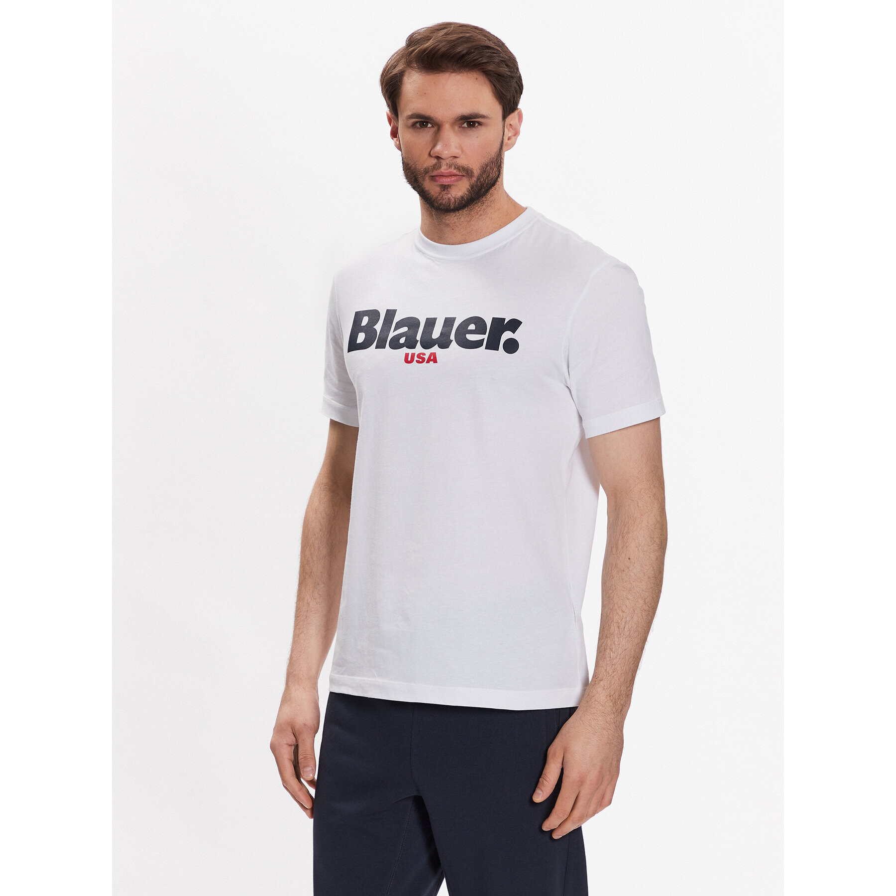 Blauer T-Shirt 23SBLUH02104 004547 Bílá Regular Fit - Pepit.cz