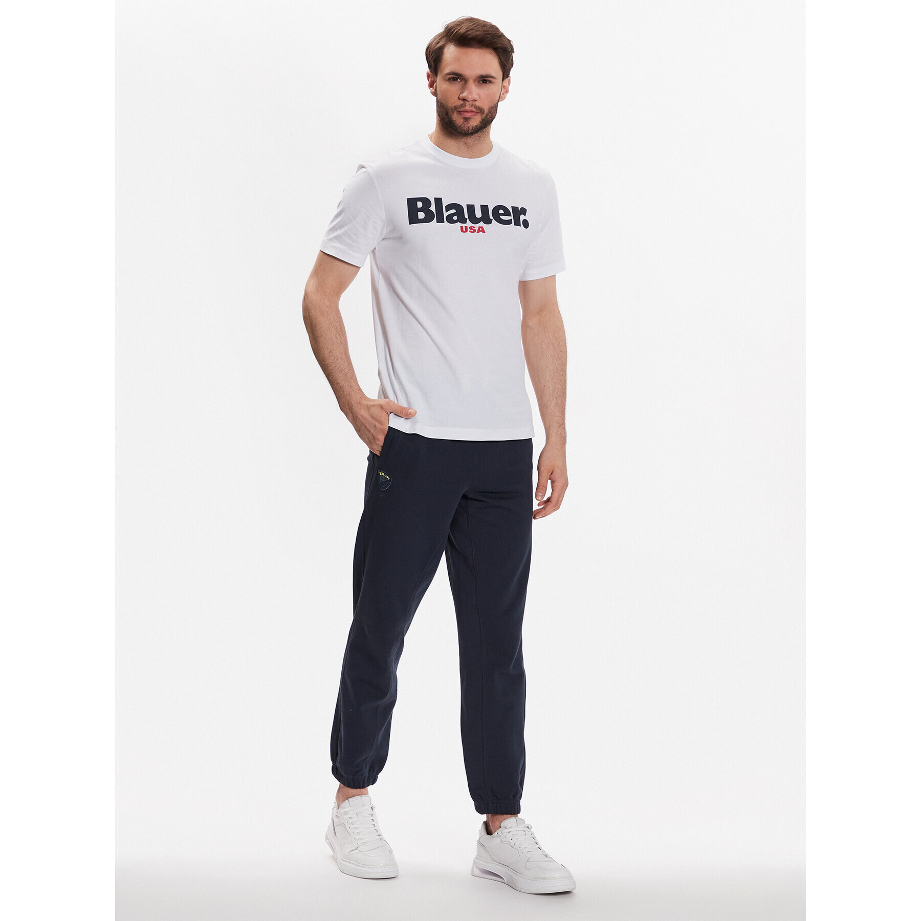 Blauer T-Shirt 23SBLUH02104 004547 Bílá Regular Fit - Pepit.cz