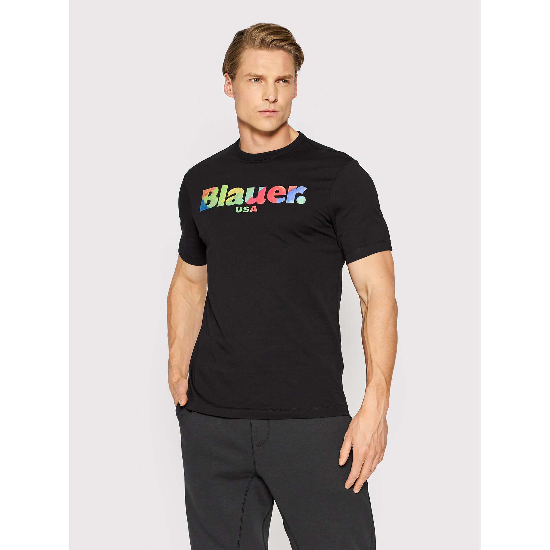 Blauer T-Shirt Arcobaleno BLUH02173 004547 Černá Regular Fit - Pepit.cz