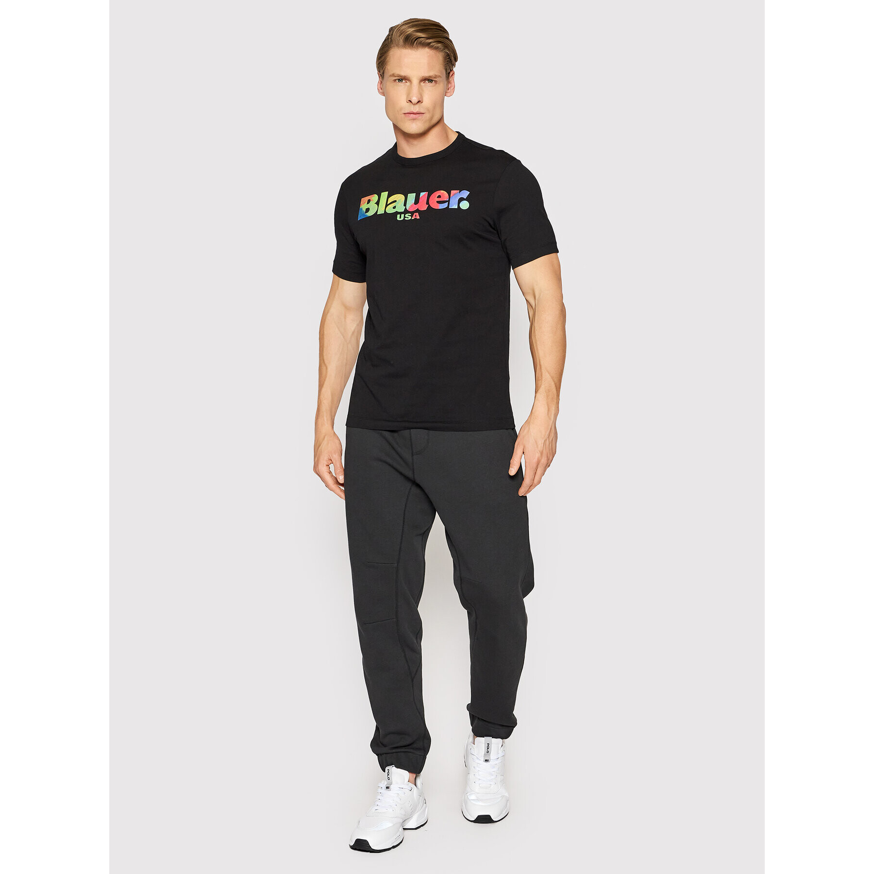 Blauer T-Shirt Arcobaleno BLUH02173 004547 Černá Regular Fit - Pepit.cz