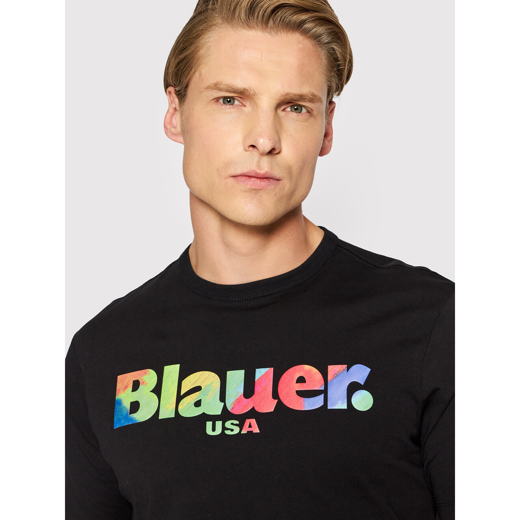 Blauer T-Shirt Arcobaleno BLUH02173 004547 Černá Regular Fit - Pepit.cz