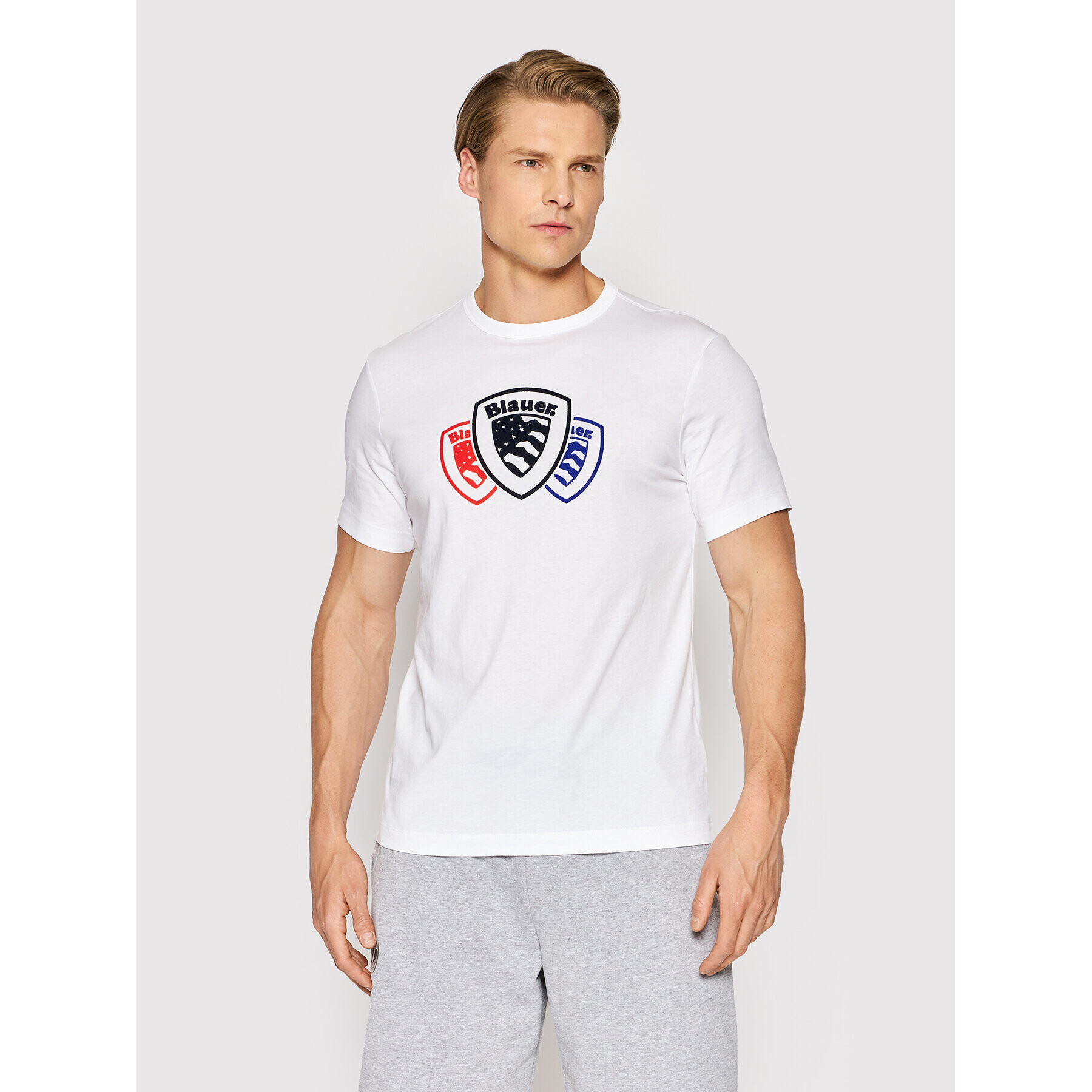 Blauer T-Shirt BLUH02174 004547 Bílá Regular Fit - Pepit.cz