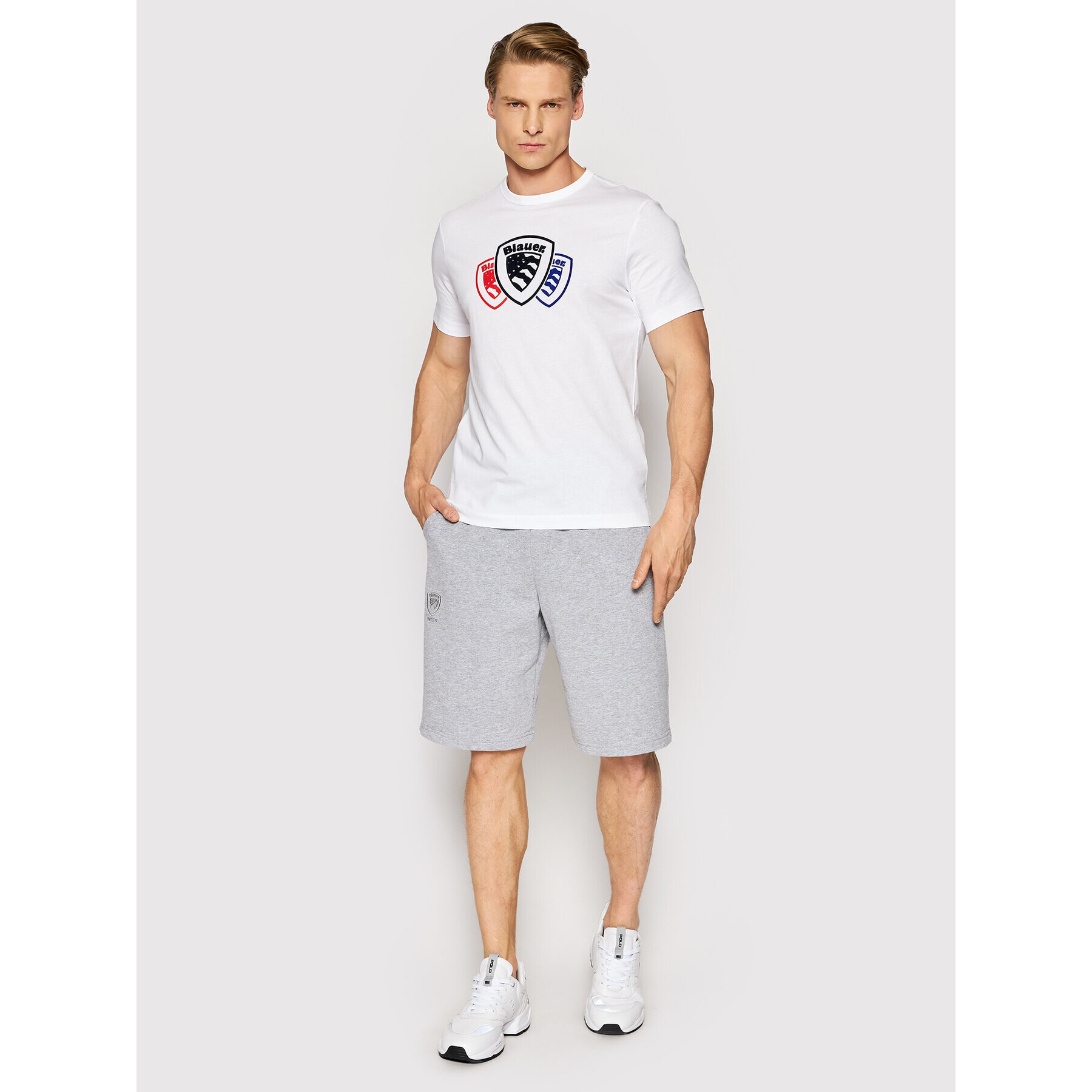 Blauer T-Shirt BLUH02174 004547 Bílá Regular Fit - Pepit.cz