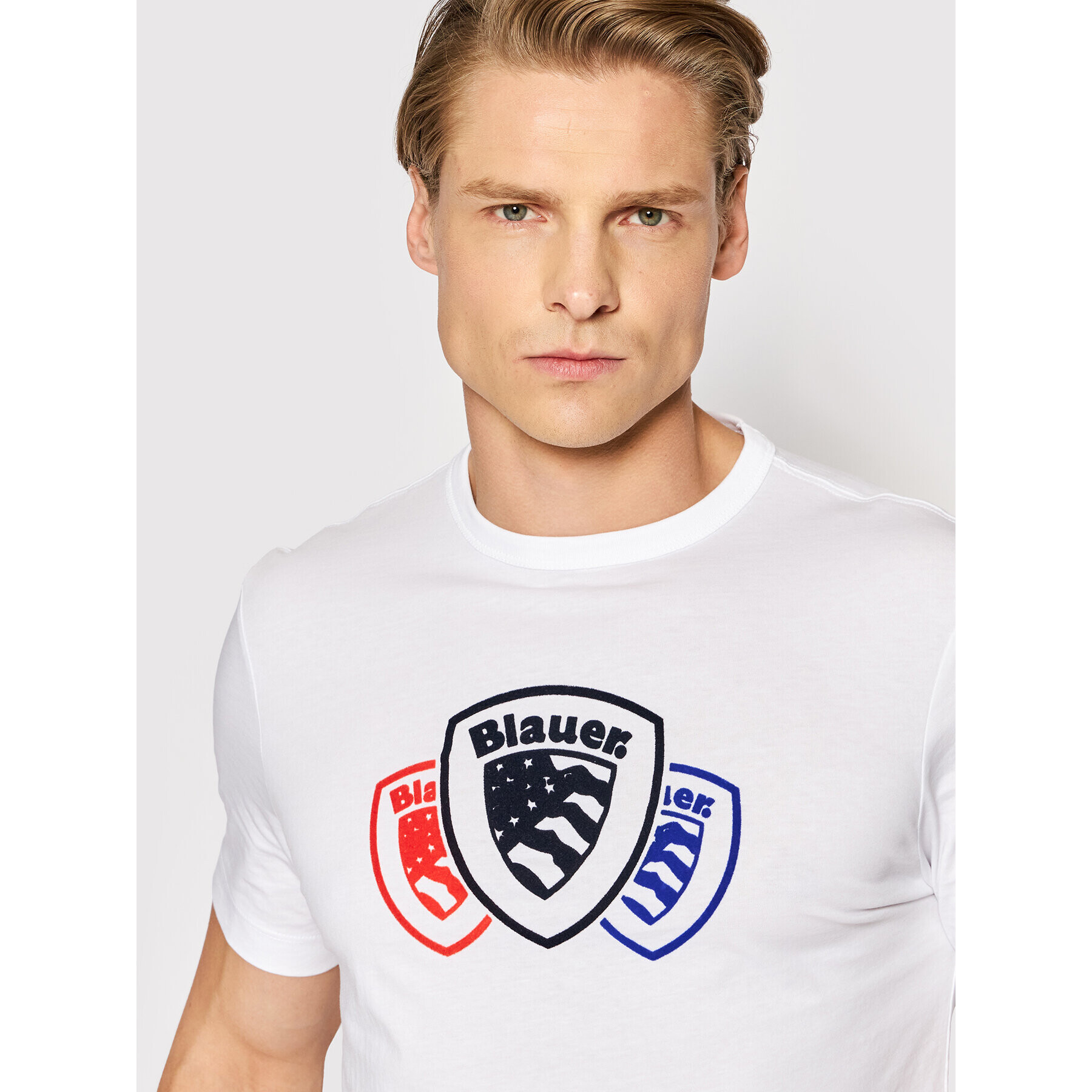 Blauer T-Shirt BLUH02174 004547 Bílá Regular Fit - Pepit.cz