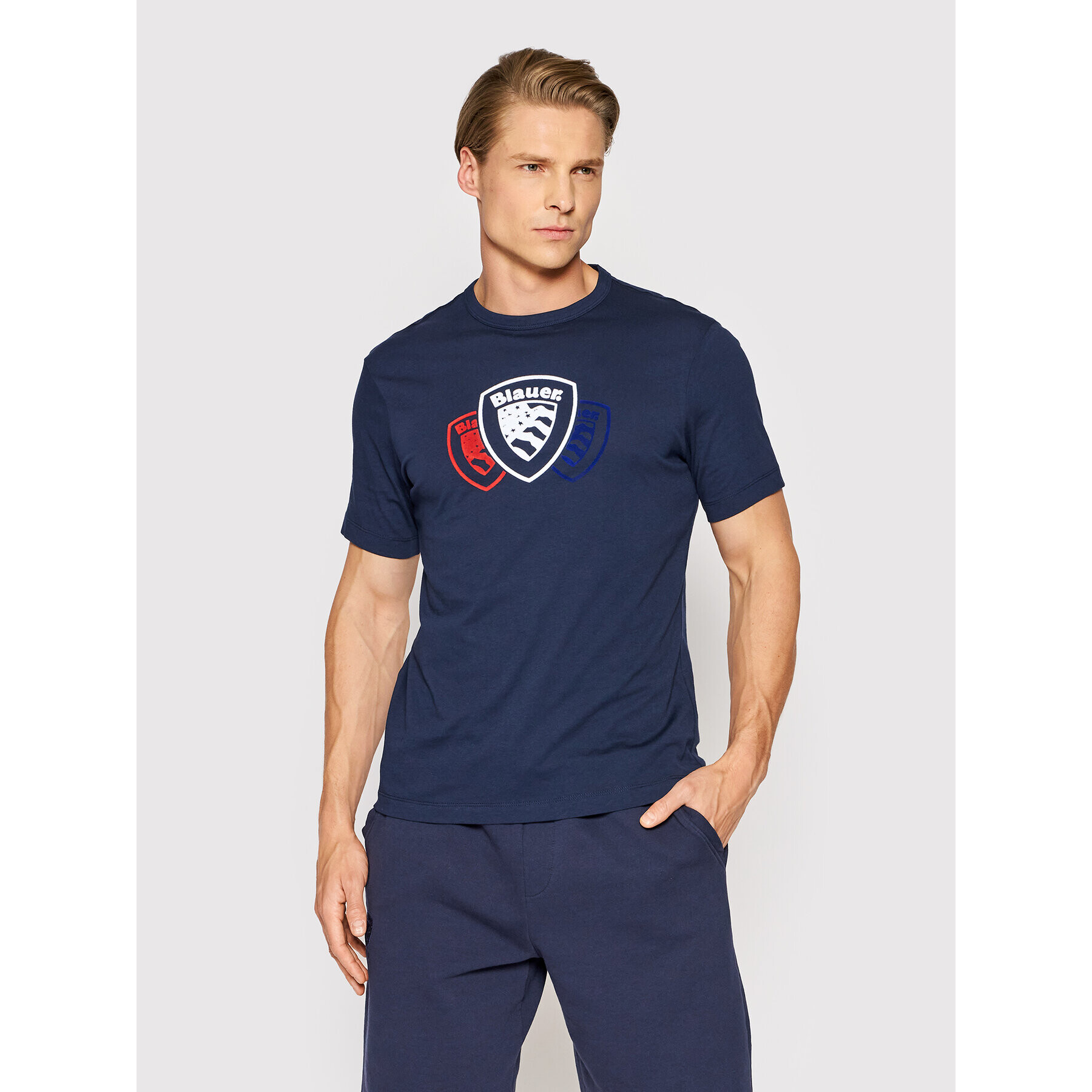 Blauer T-Shirt BLUH02174 004547 Tmavomodrá Regular Fit - Pepit.cz