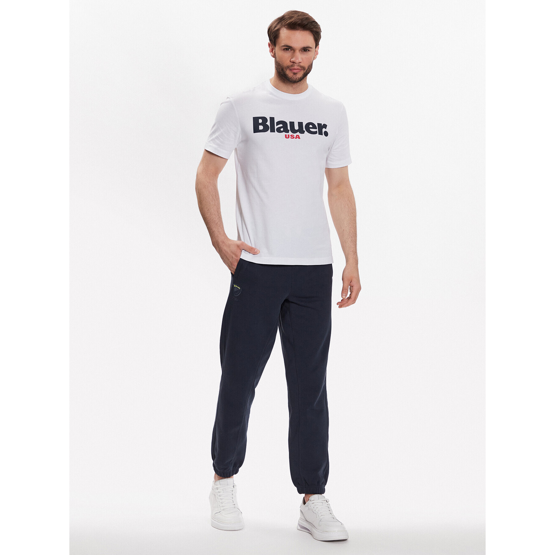 Blauer Teplákové kalhoty 23SBLUF07089 005662 Tmavomodrá Relaxed Fit - Pepit.cz