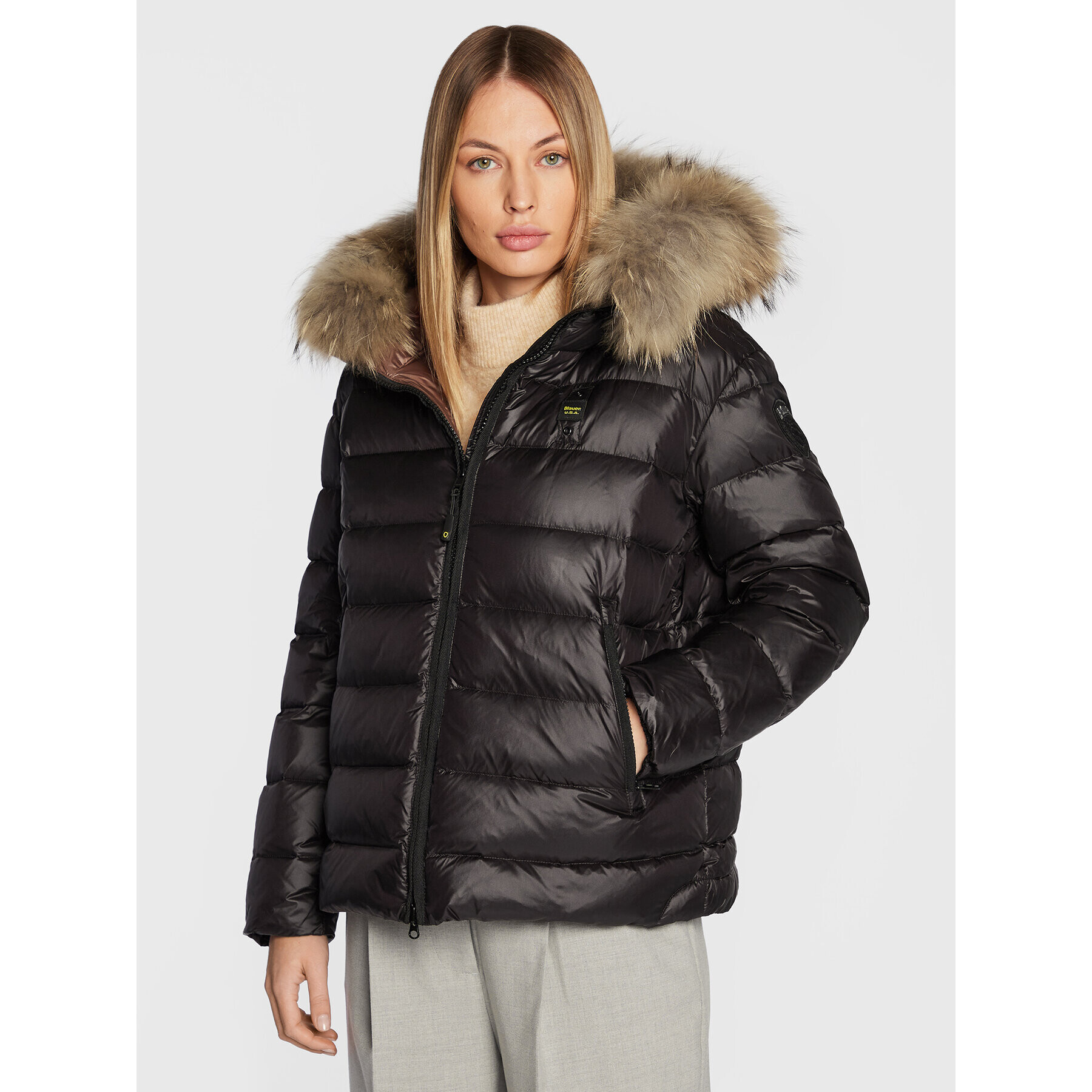 Blauer Vatovaná bunda BLDC03029 005050 Černá Regular Fit - Pepit.cz