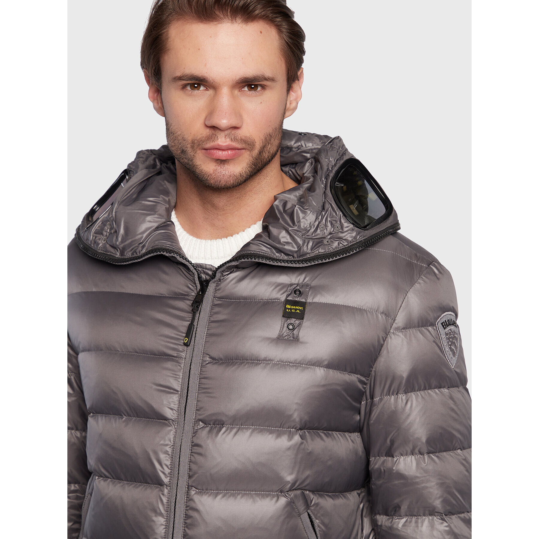 Blauer Vatovaná bunda Enrique BLUC03128 006360 Šedá Regular Fit - Pepit.cz