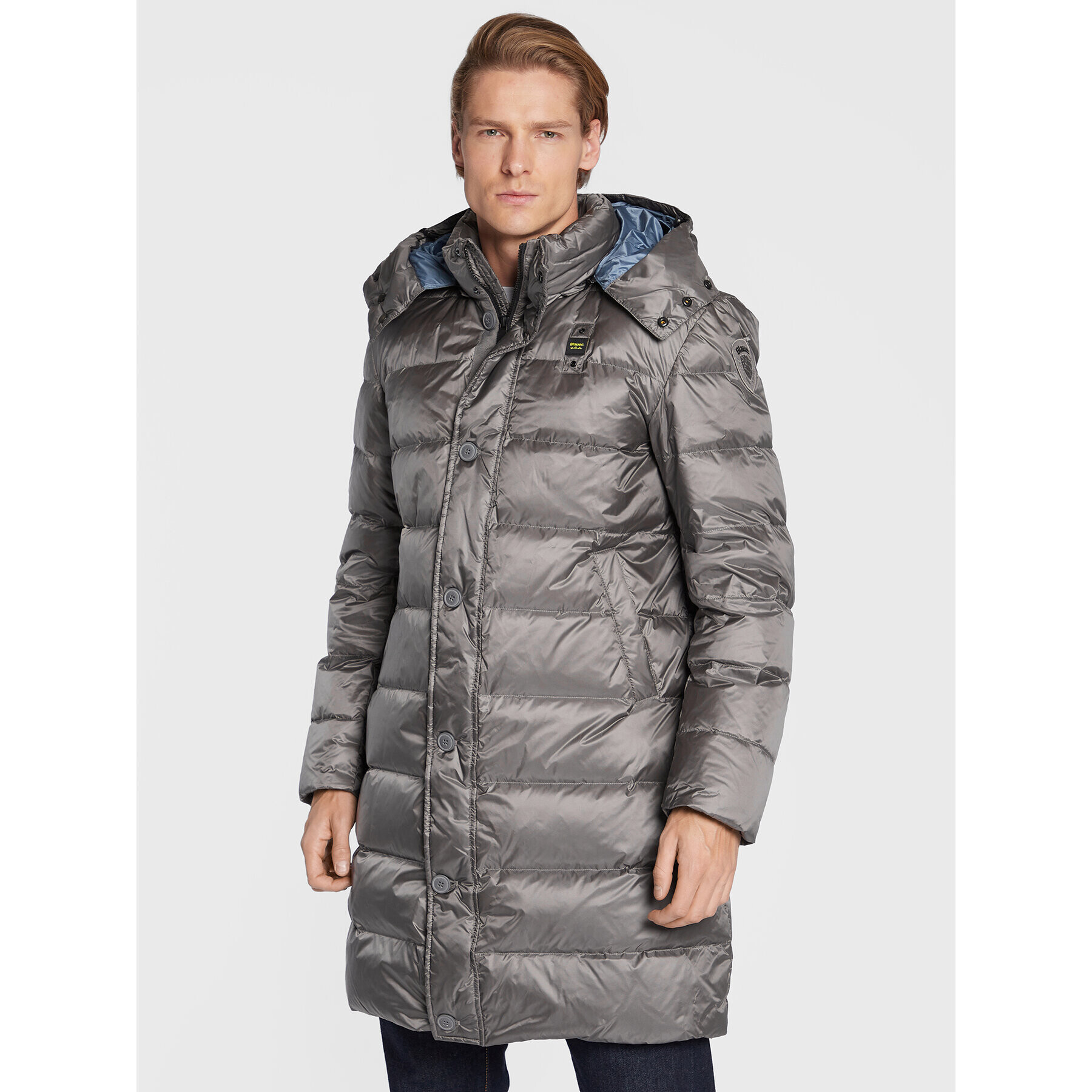 Blauer Vatovaná bunda Gus BLUK03006 006047 Šedá Regular Fit - Pepit.cz