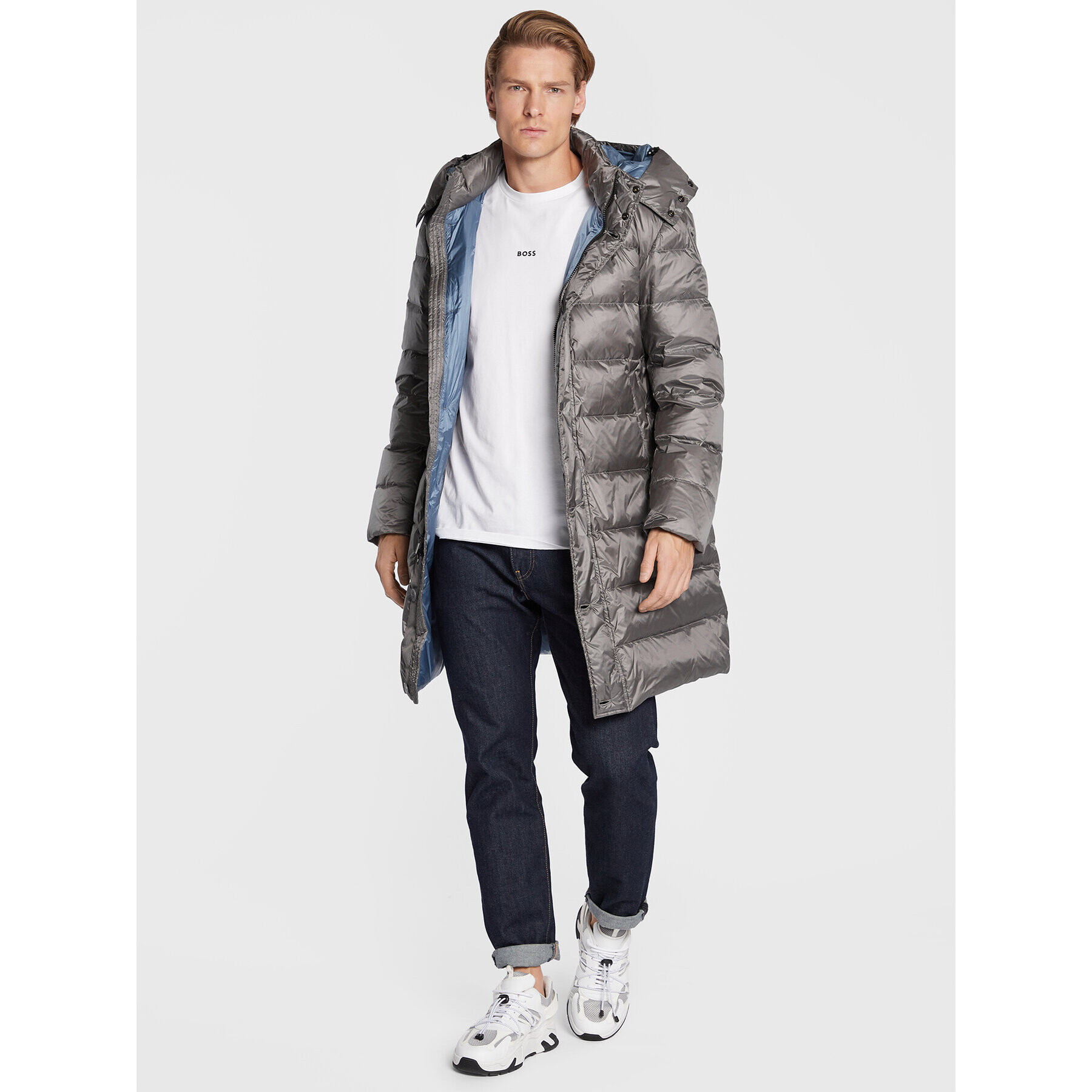 Blauer Vatovaná bunda Gus BLUK03006 006047 Šedá Regular Fit - Pepit.cz