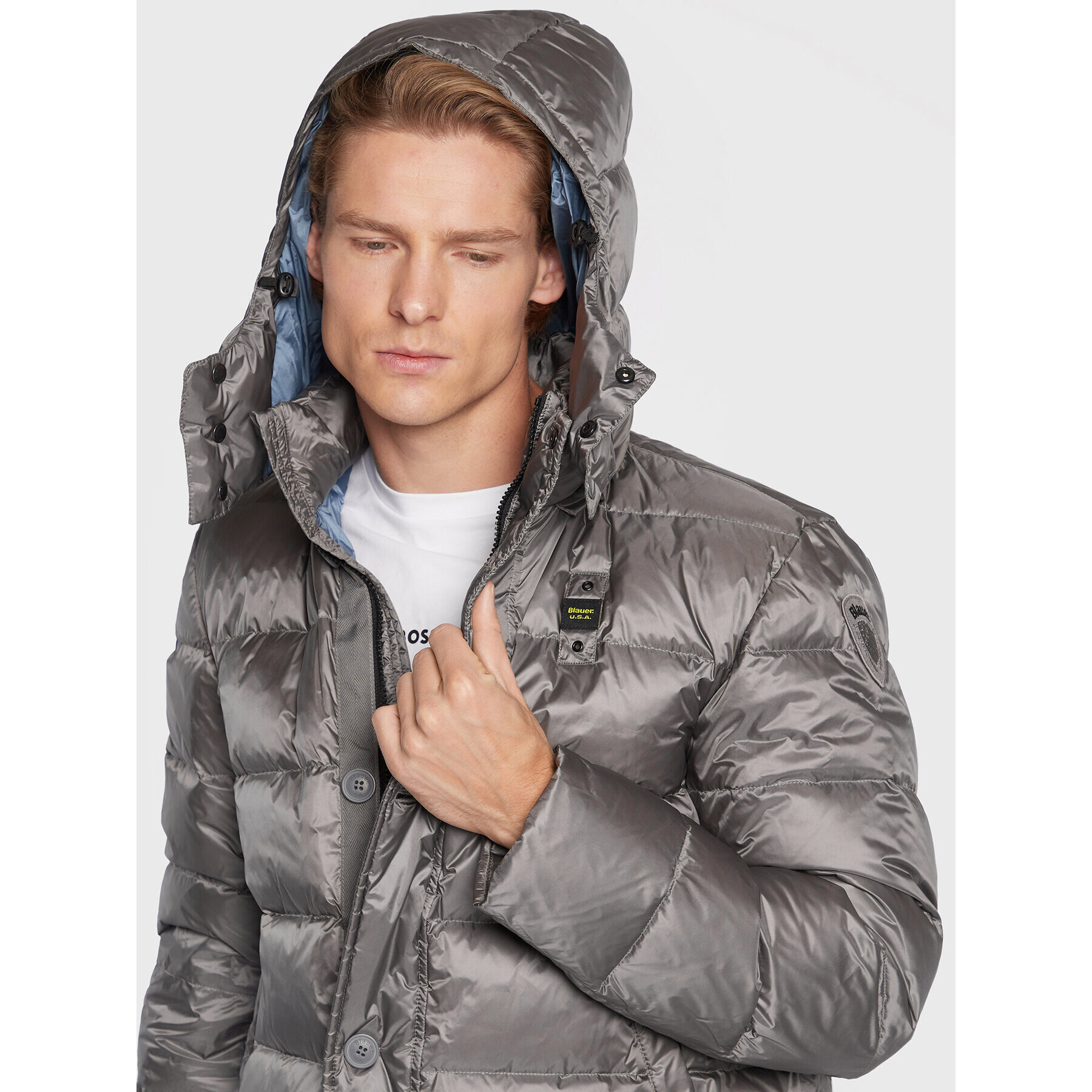 Blauer Vatovaná bunda Gus BLUK03006 006047 Šedá Regular Fit - Pepit.cz