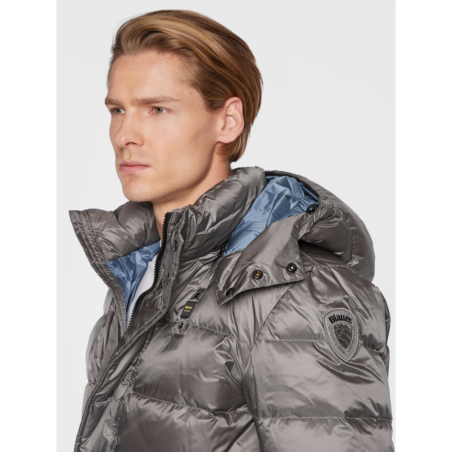 Blauer Vatovaná bunda Gus BLUK03006 006047 Šedá Regular Fit - Pepit.cz