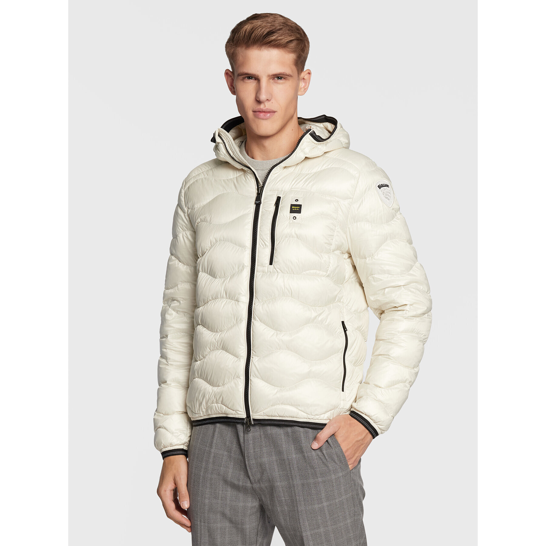 Blauer Vatovaná bunda Terence Wave BLUC03014 006355 Béžová Regular Fit - Pepit.cz