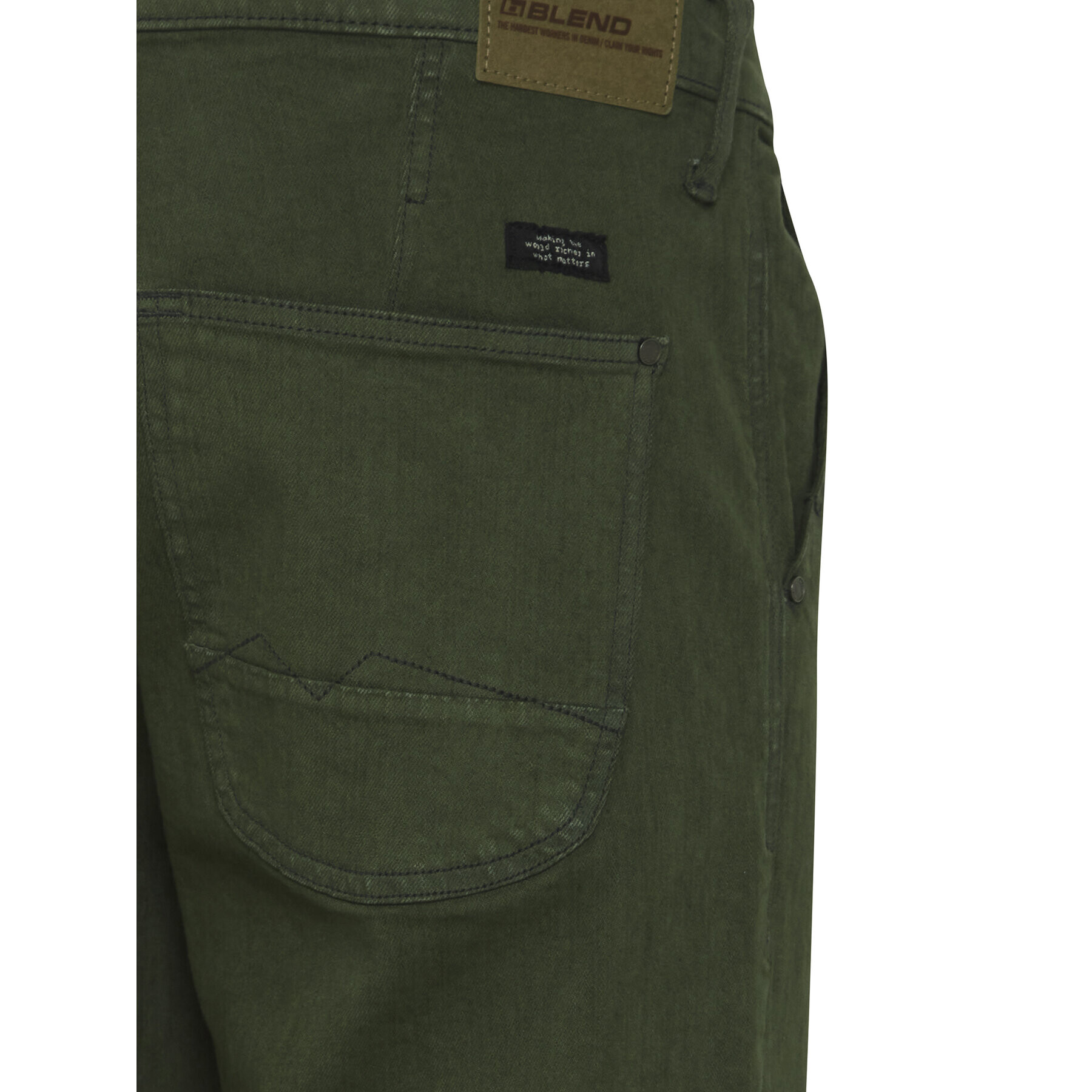 Blend Jeansy 20715720 Zelená Regular Fit - Pepit.cz