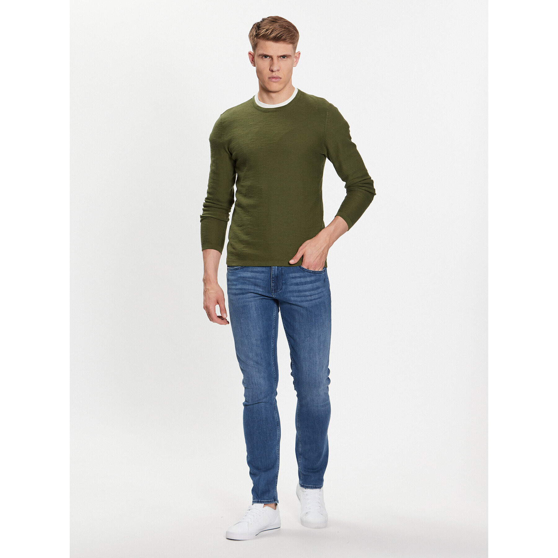 Blend Svetr 20715134 Zelená Slim Fit - Pepit.cz