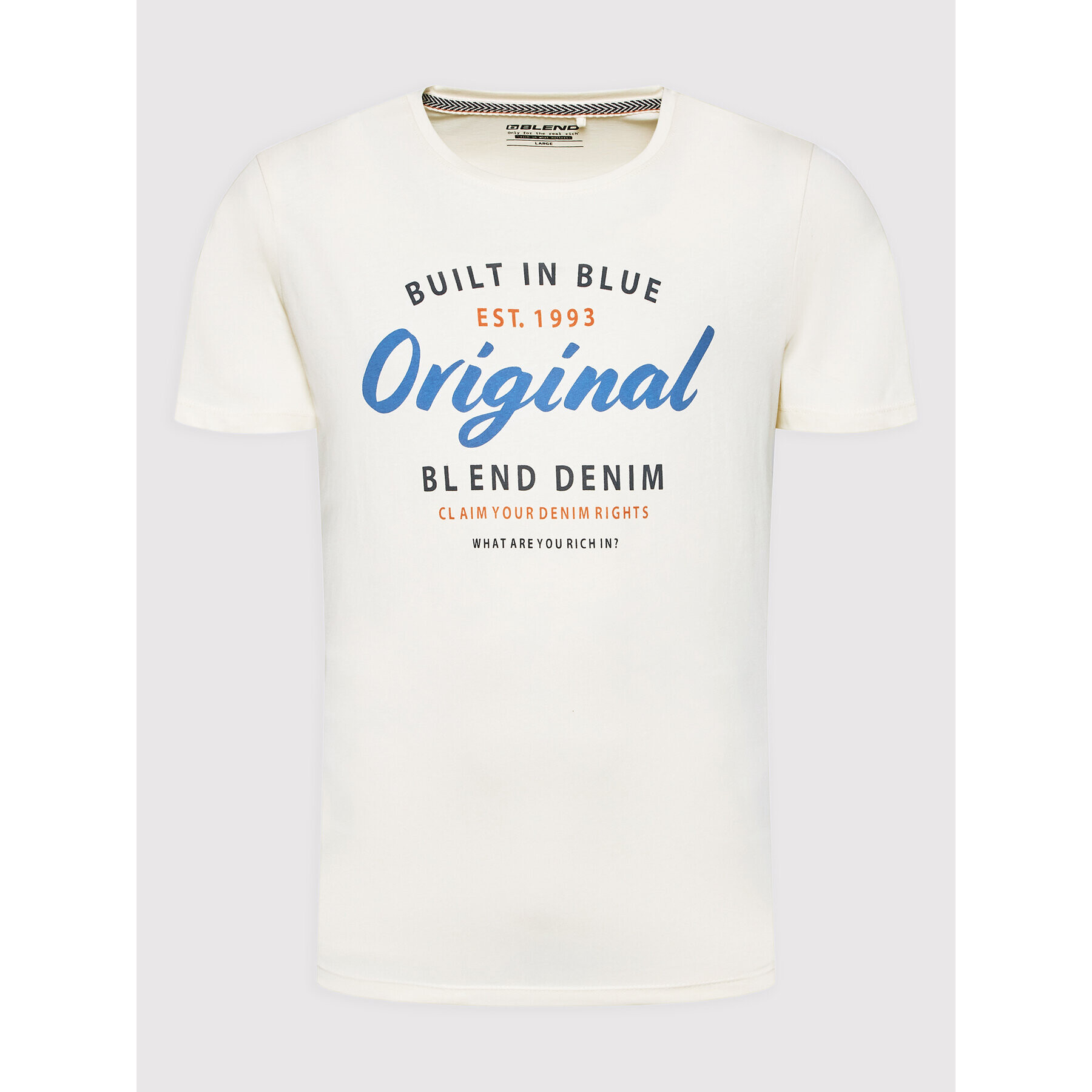 Blend T-Shirt 20714719 Écru Regular Fit - Pepit.cz