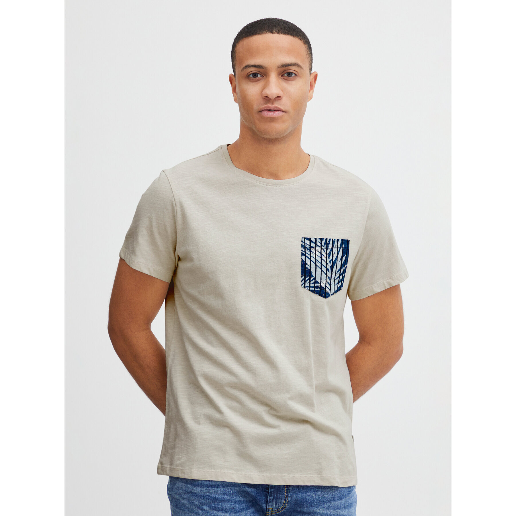 Blend T-Shirt 20715017 Écru Regular Fit - Pepit.cz