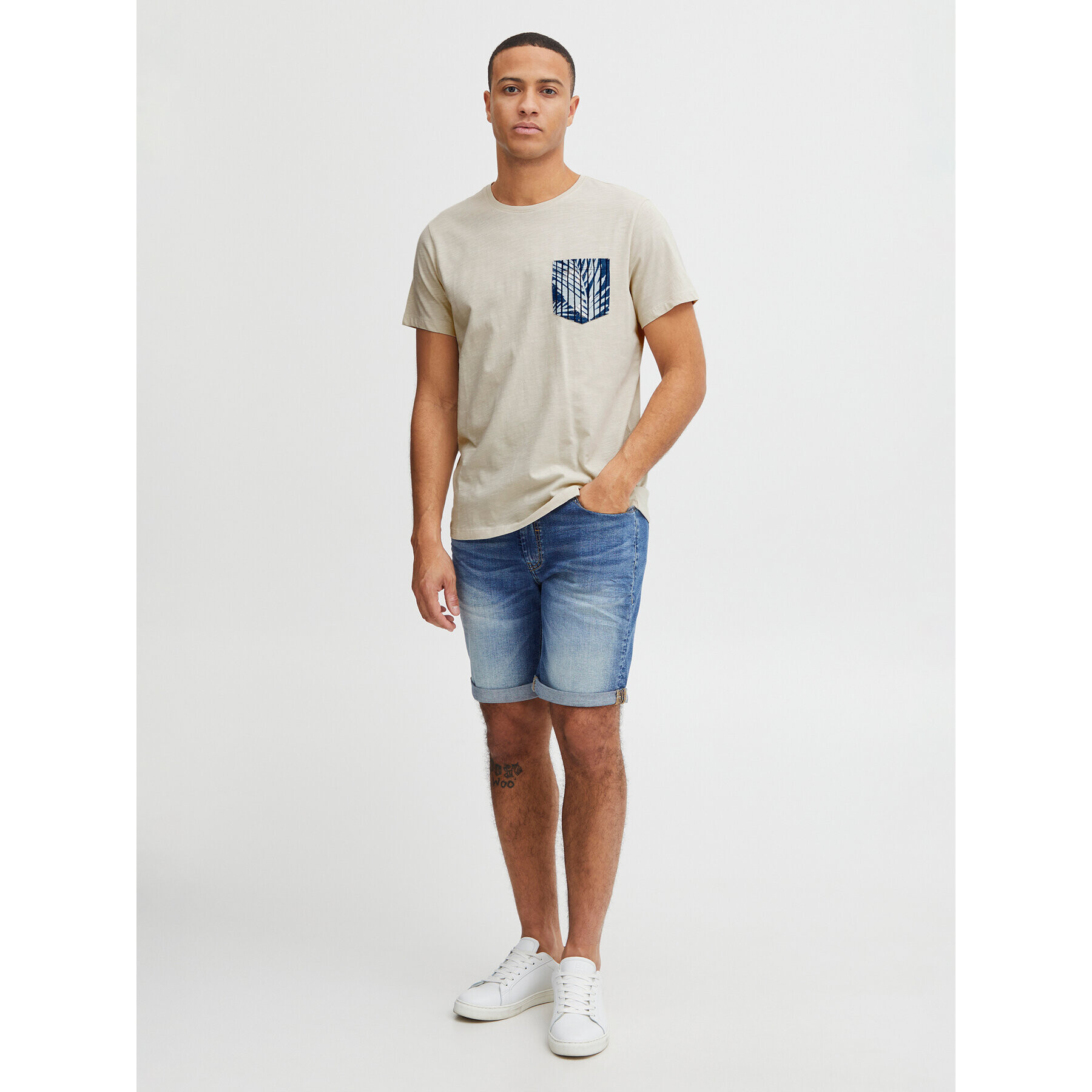 Blend T-Shirt 20715017 Écru Regular Fit - Pepit.cz