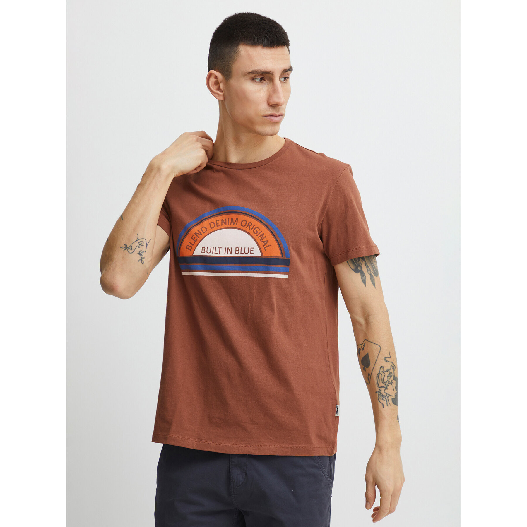 Blend T-Shirt 20715022 Hnědá Regular Fit - Pepit.cz