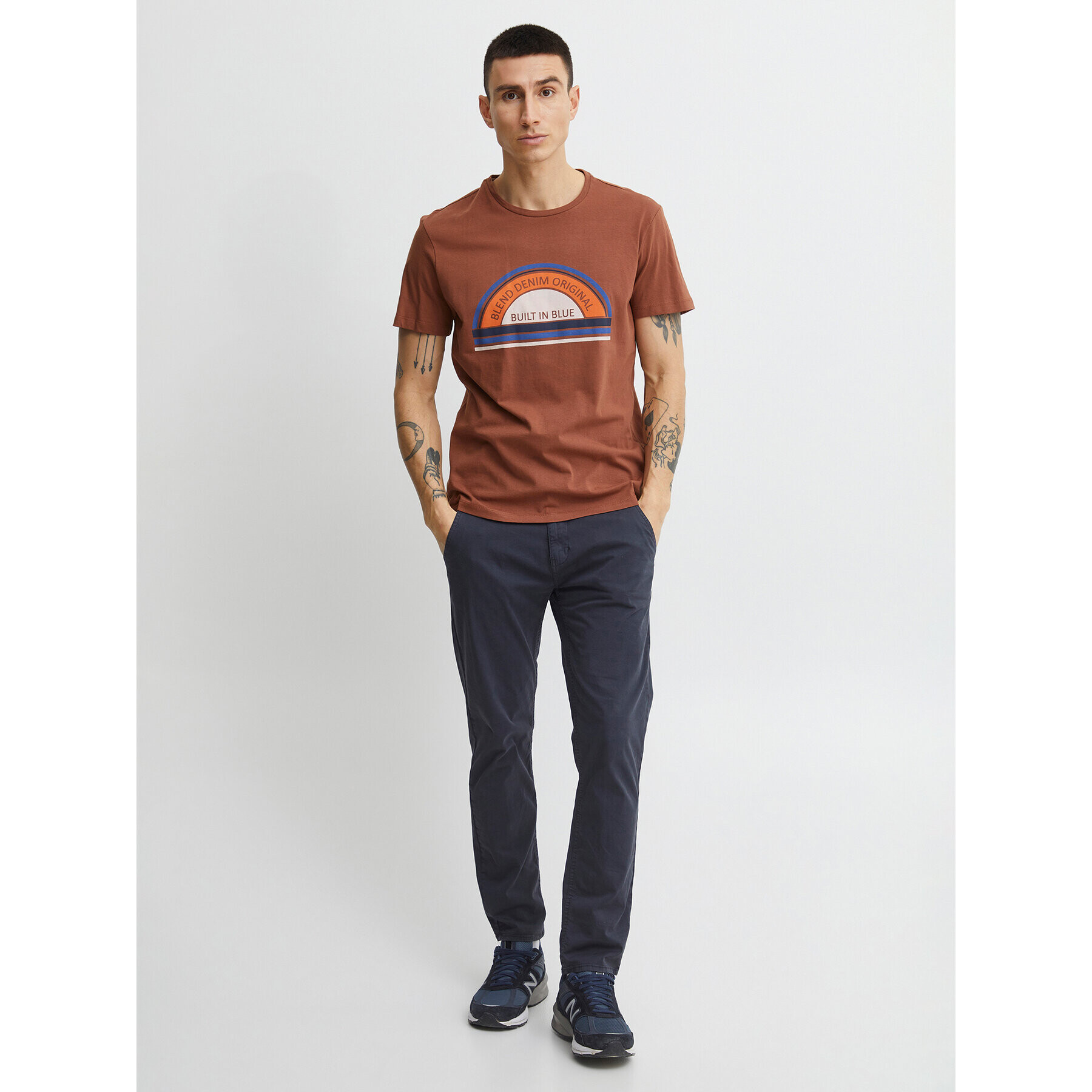 Blend T-Shirt 20715022 Hnědá Regular Fit - Pepit.cz