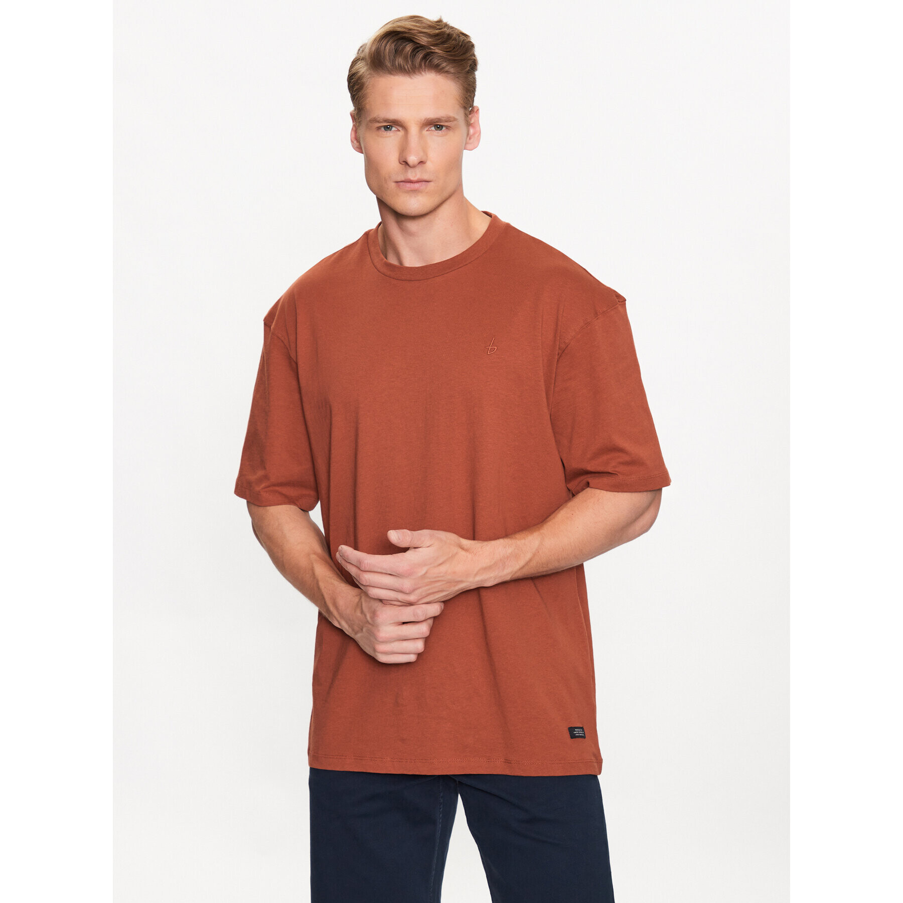 Blend T-Shirt 20715027 Hnědá Relaxed Fit - Pepit.cz