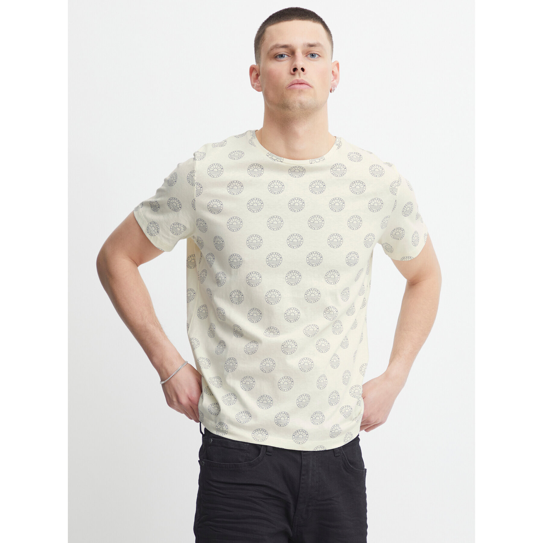 Blend T-Shirt 20715041 Écru Regular Fit - Pepit.cz