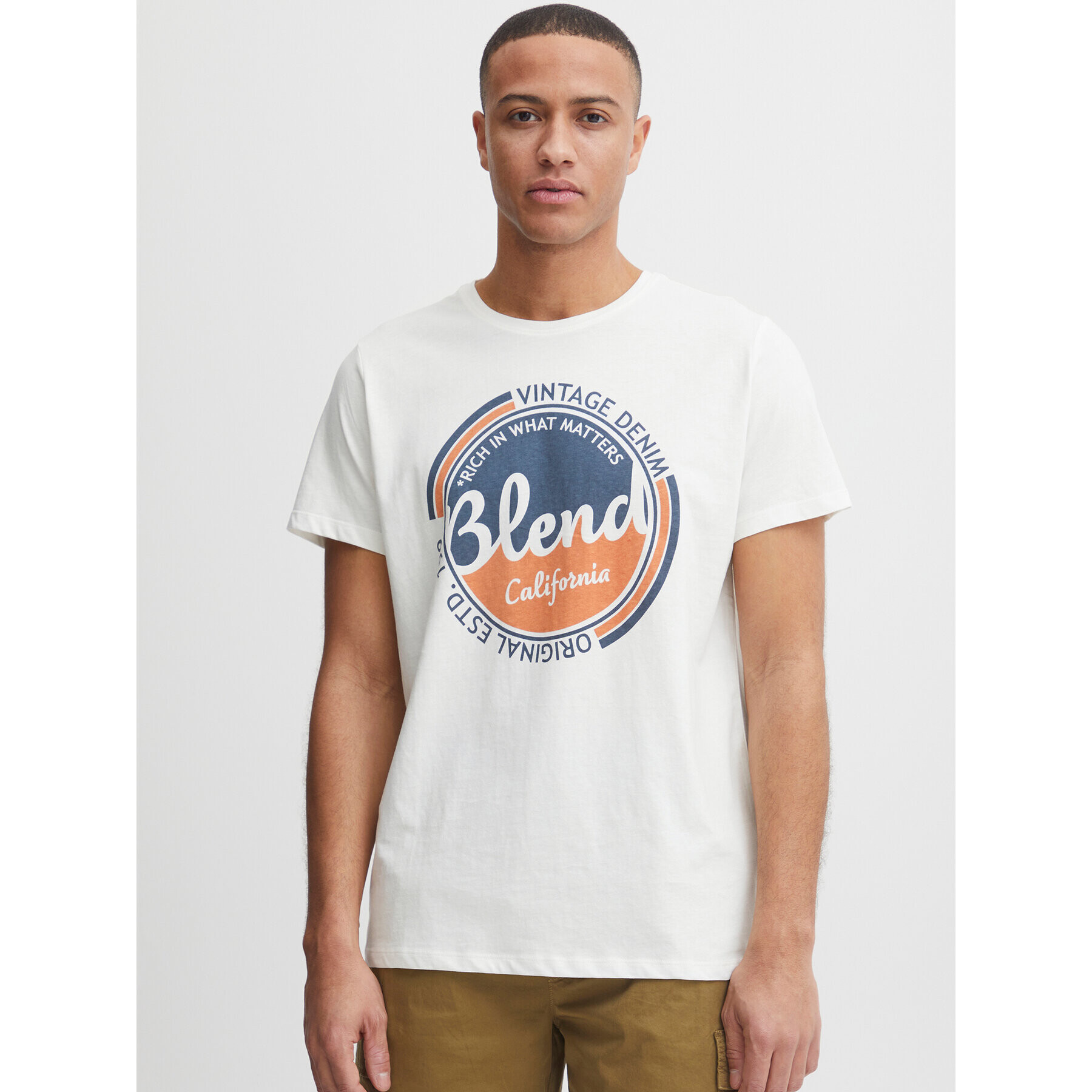 Blend T-Shirt 20715308 Bílá Regular Fit - Pepit.cz