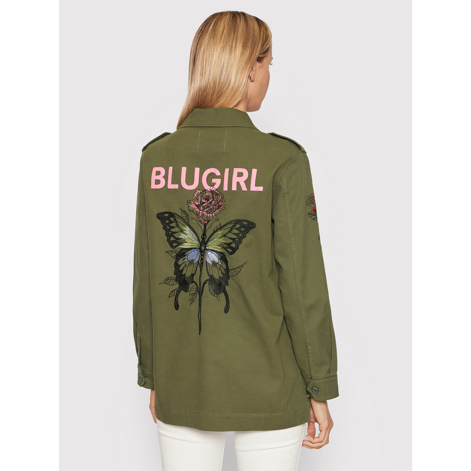 Blugirl Blumarine Bunda pro přechodné období RA2034-T3074 Zelená Relaxed Fit - Pepit.cz