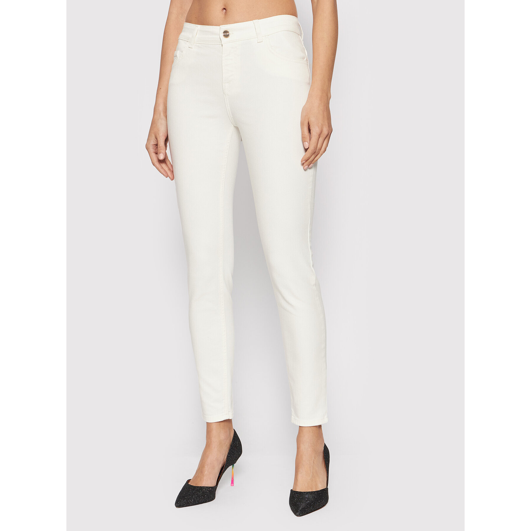 Blugirl Blumarine Jeansy RA2240-T3075 Bílá Slim Fit - Pepit.cz