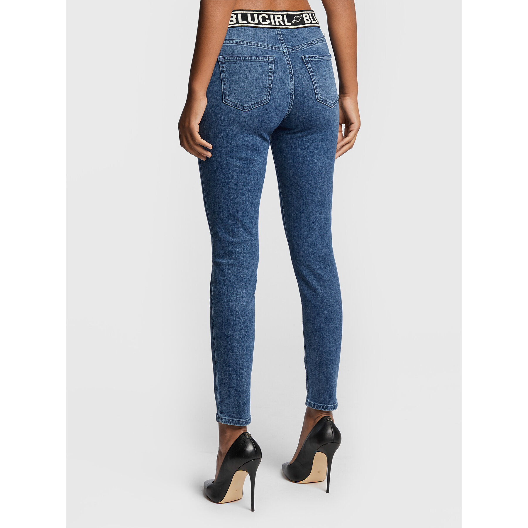 Blugirl Blumarine Jeansy RF2092-D4418 Modrá Skinny Fit - Pepit.cz