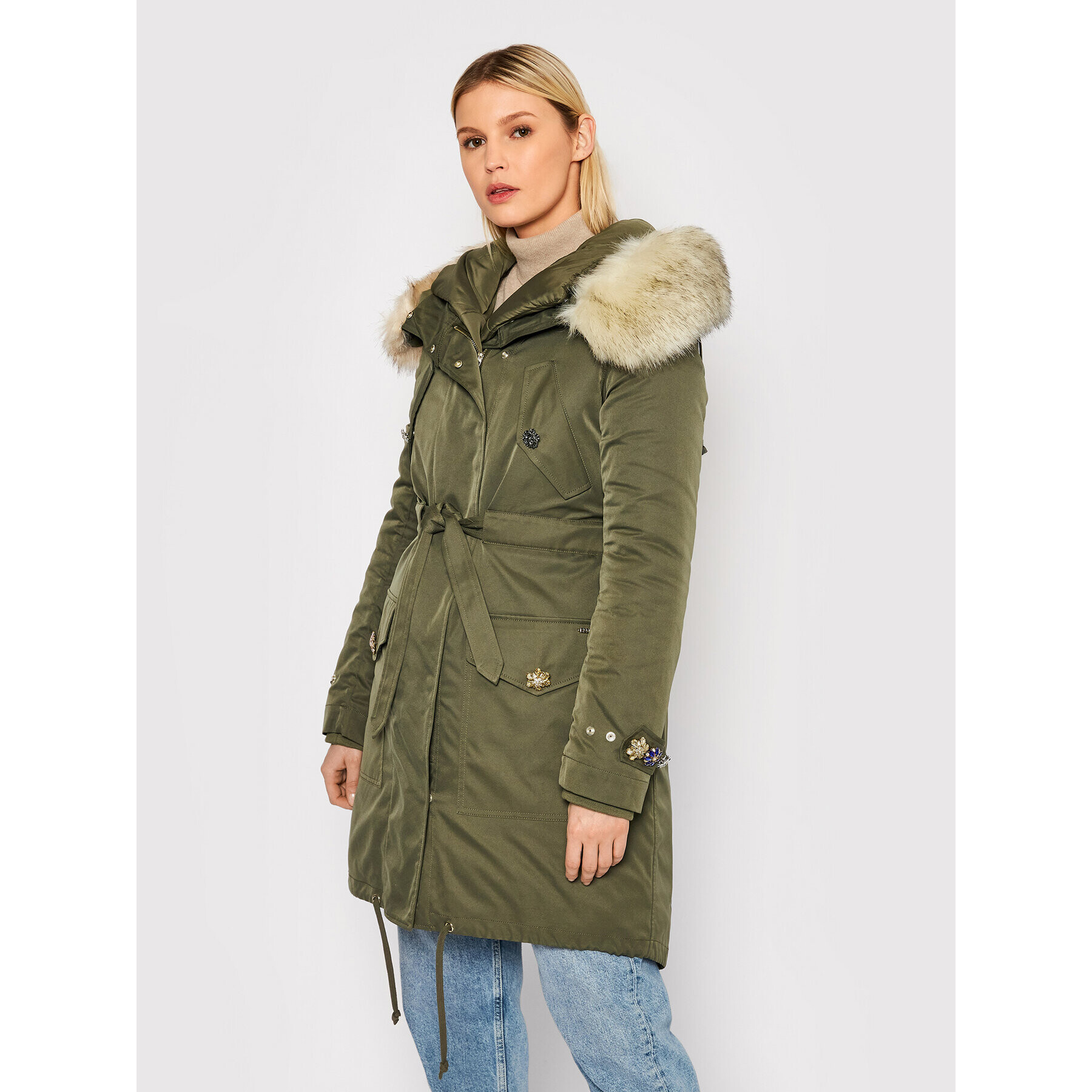 Blugirl Blumarine Parka RH1265-T8727 Zelená Regular Fit - Pepit.cz