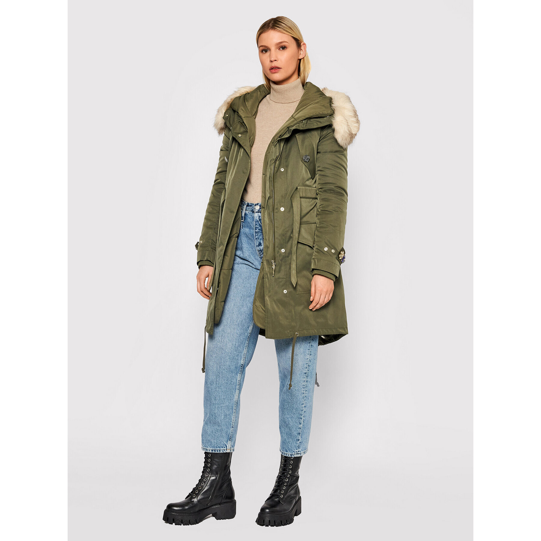 Blugirl Blumarine Parka RH1265-T8727 Zelená Regular Fit - Pepit.cz