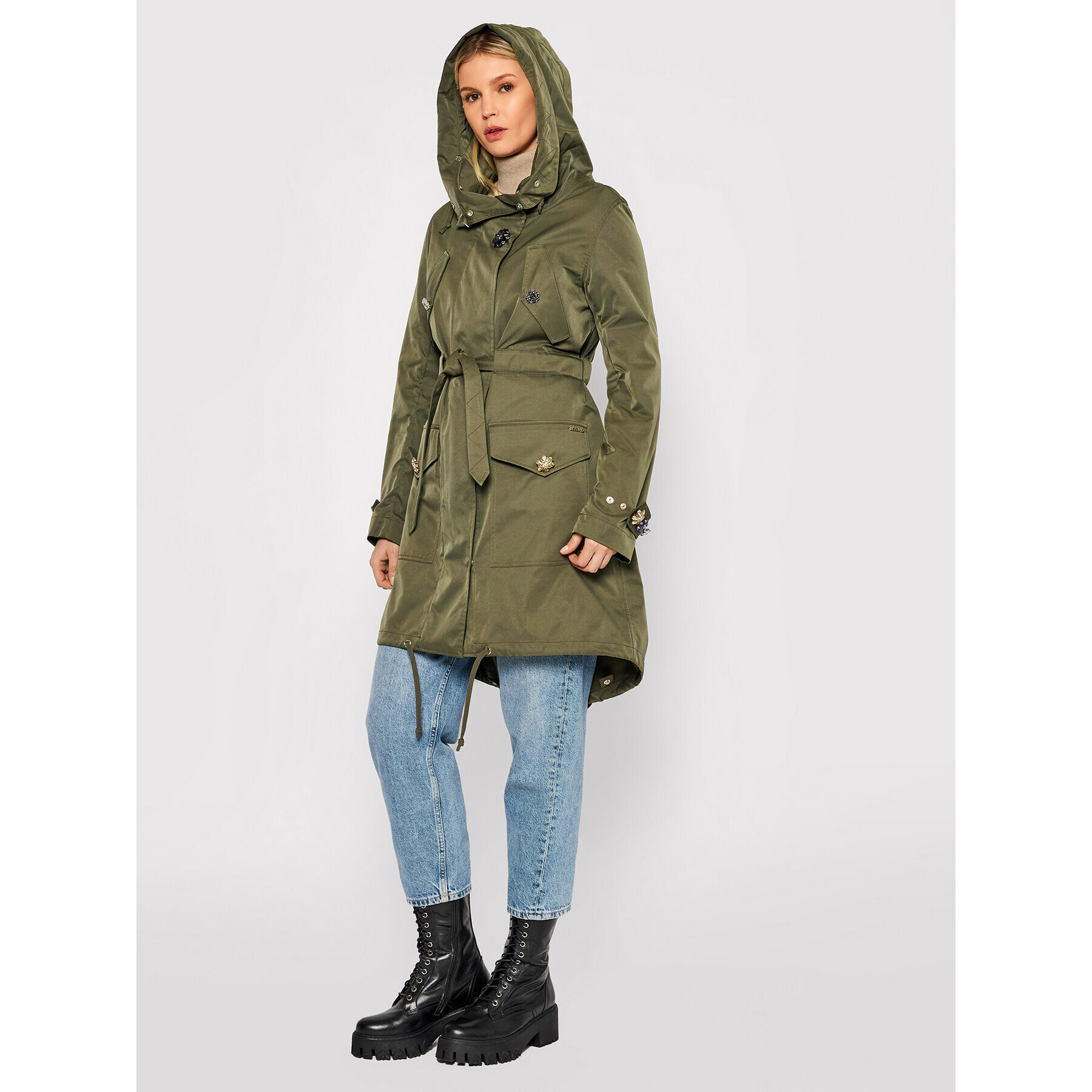 Blugirl Blumarine Parka RH1265-T8727 Zelená Regular Fit - Pepit.cz