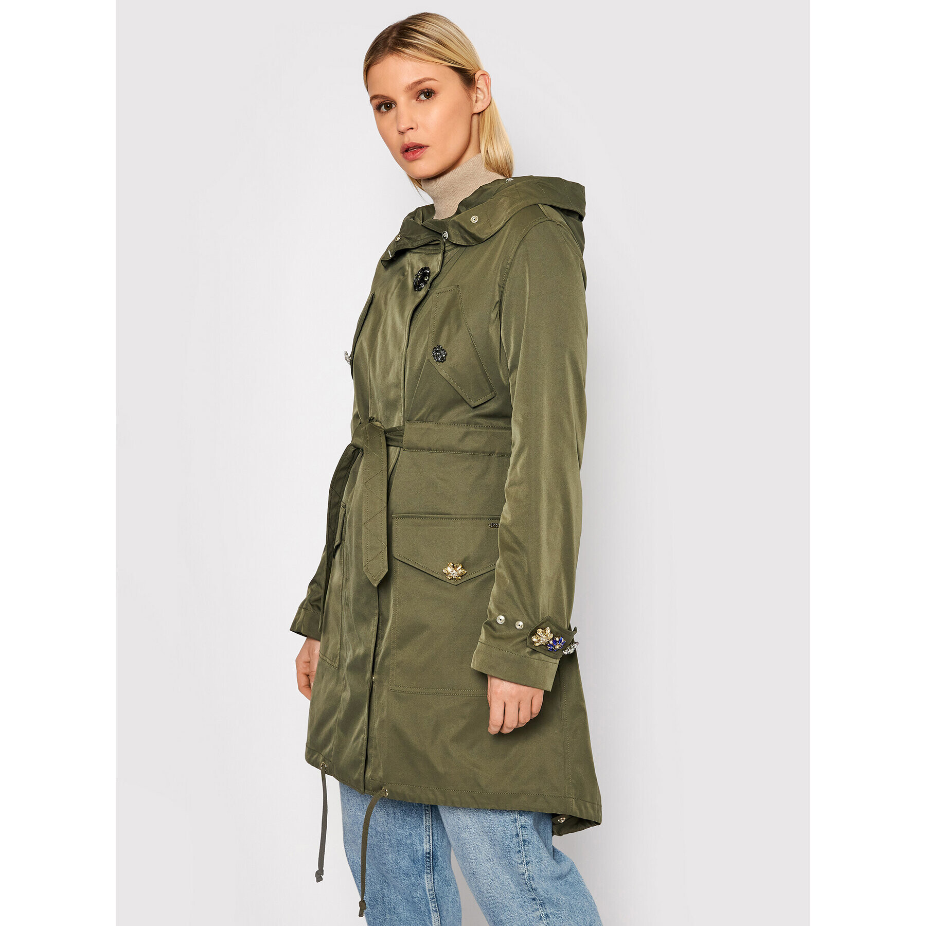 Blugirl Blumarine Parka RH1265-T8727 Zelená Regular Fit - Pepit.cz