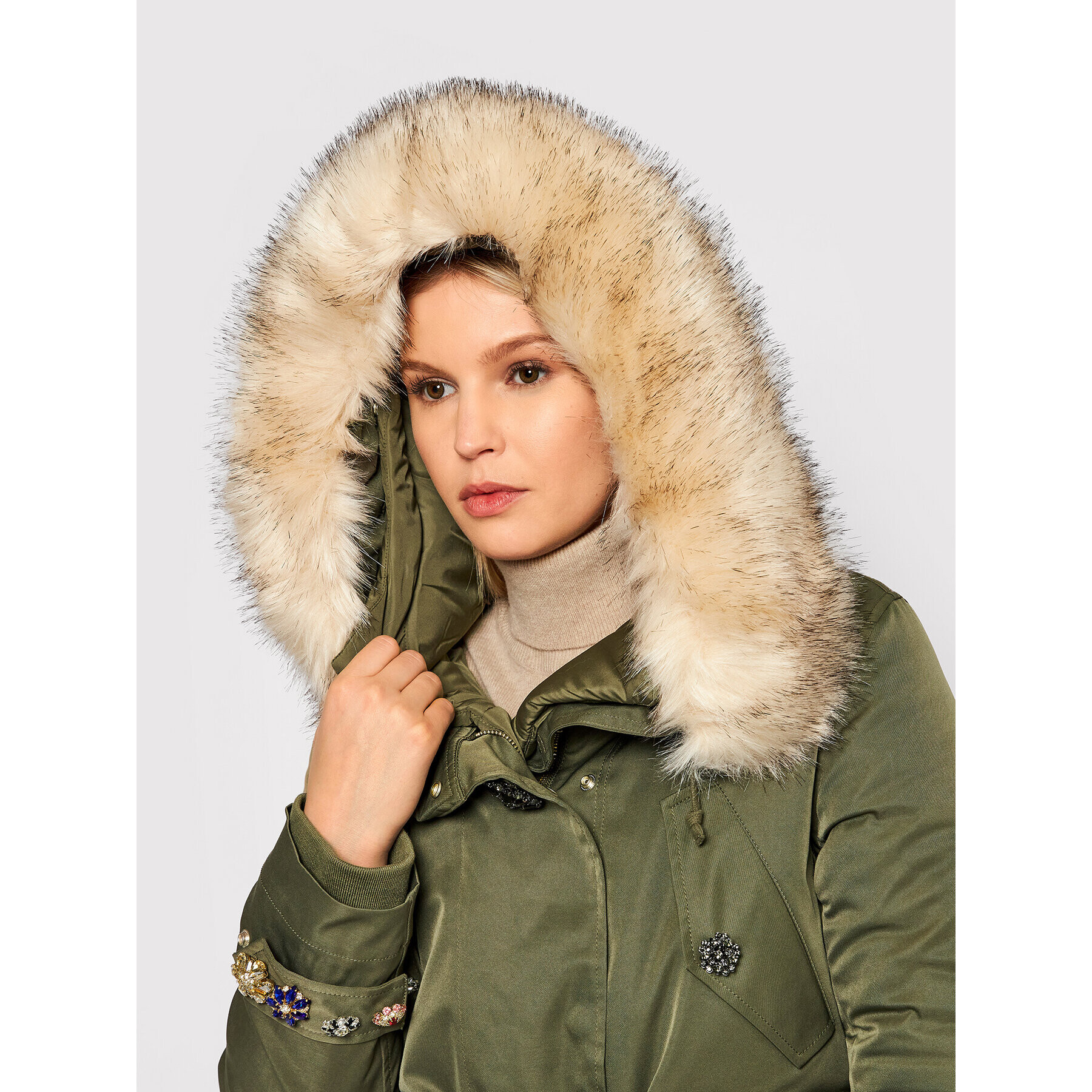 Blugirl Blumarine Parka RH1265-T8727 Zelená Regular Fit - Pepit.cz