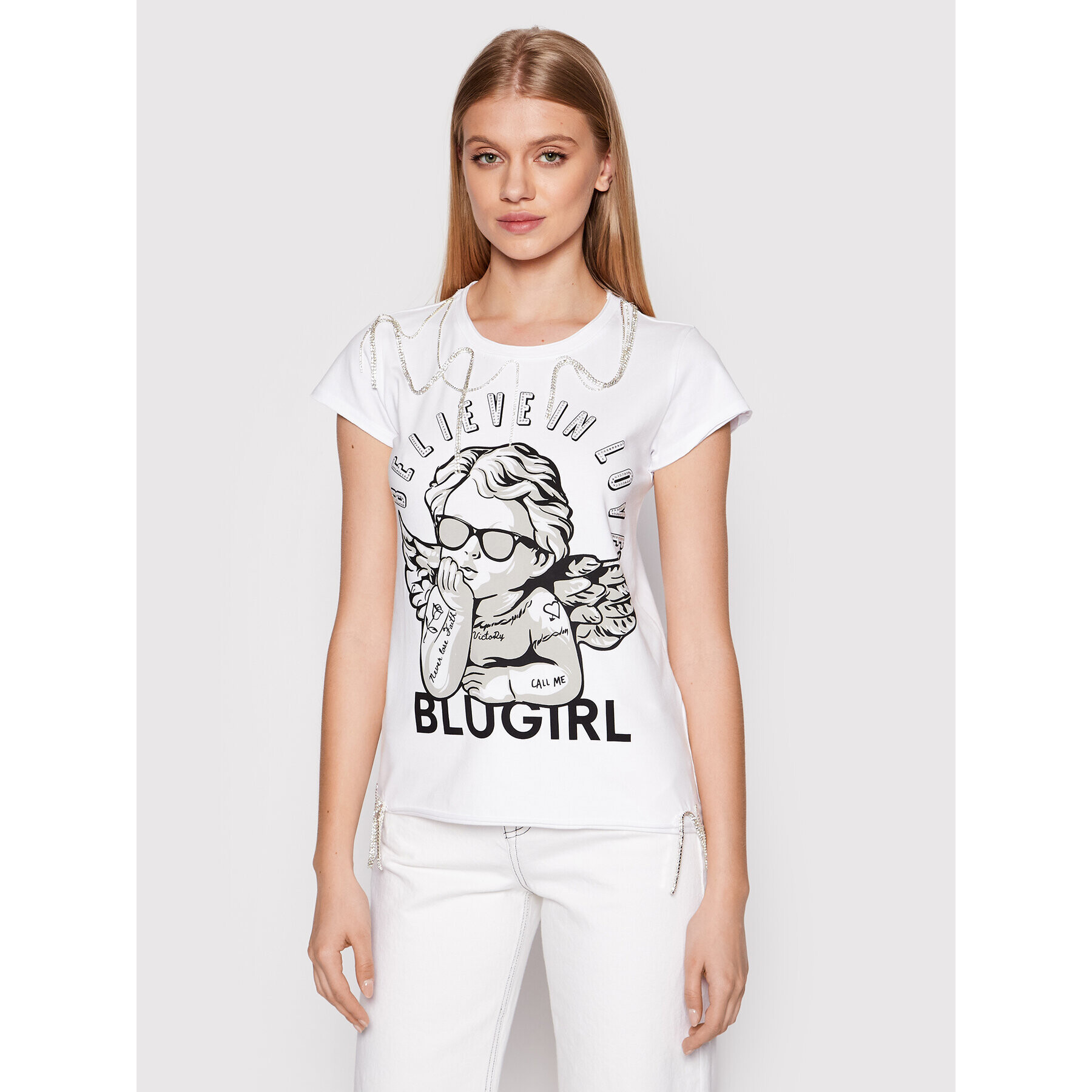 Blugirl Blumarine T-Shirt RA2185-J6450 Bílá Regular Fit - Pepit.cz