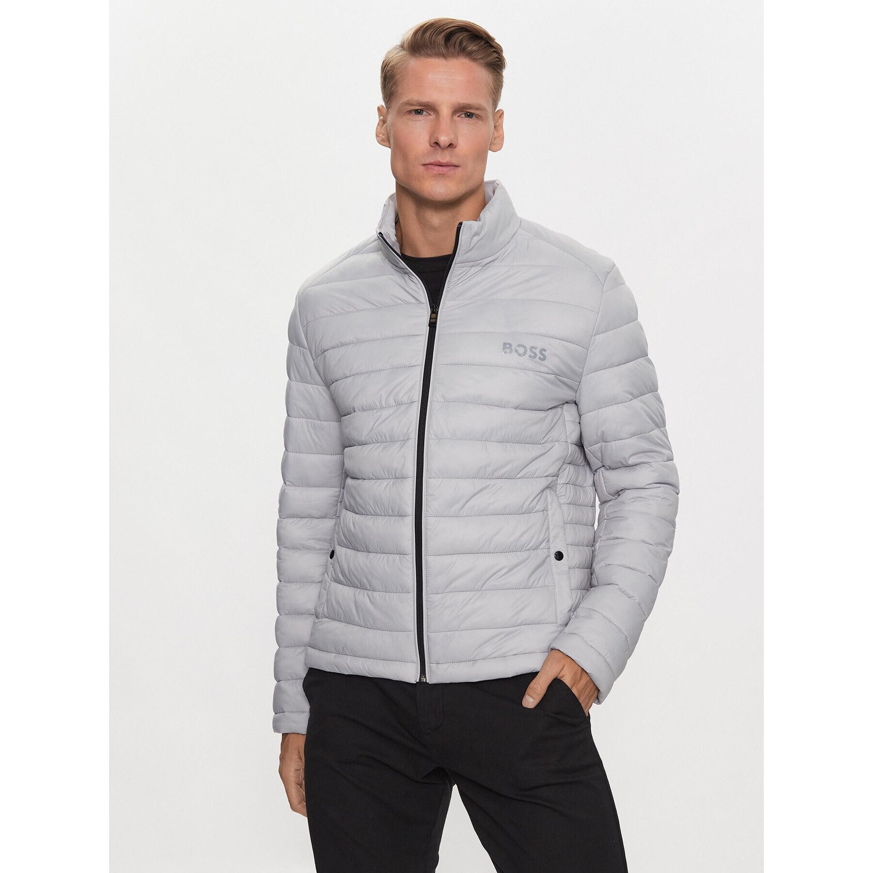 Boss Vatovaná bunda Calanos 50481548 Šedá Regular Fit - Pepit.cz