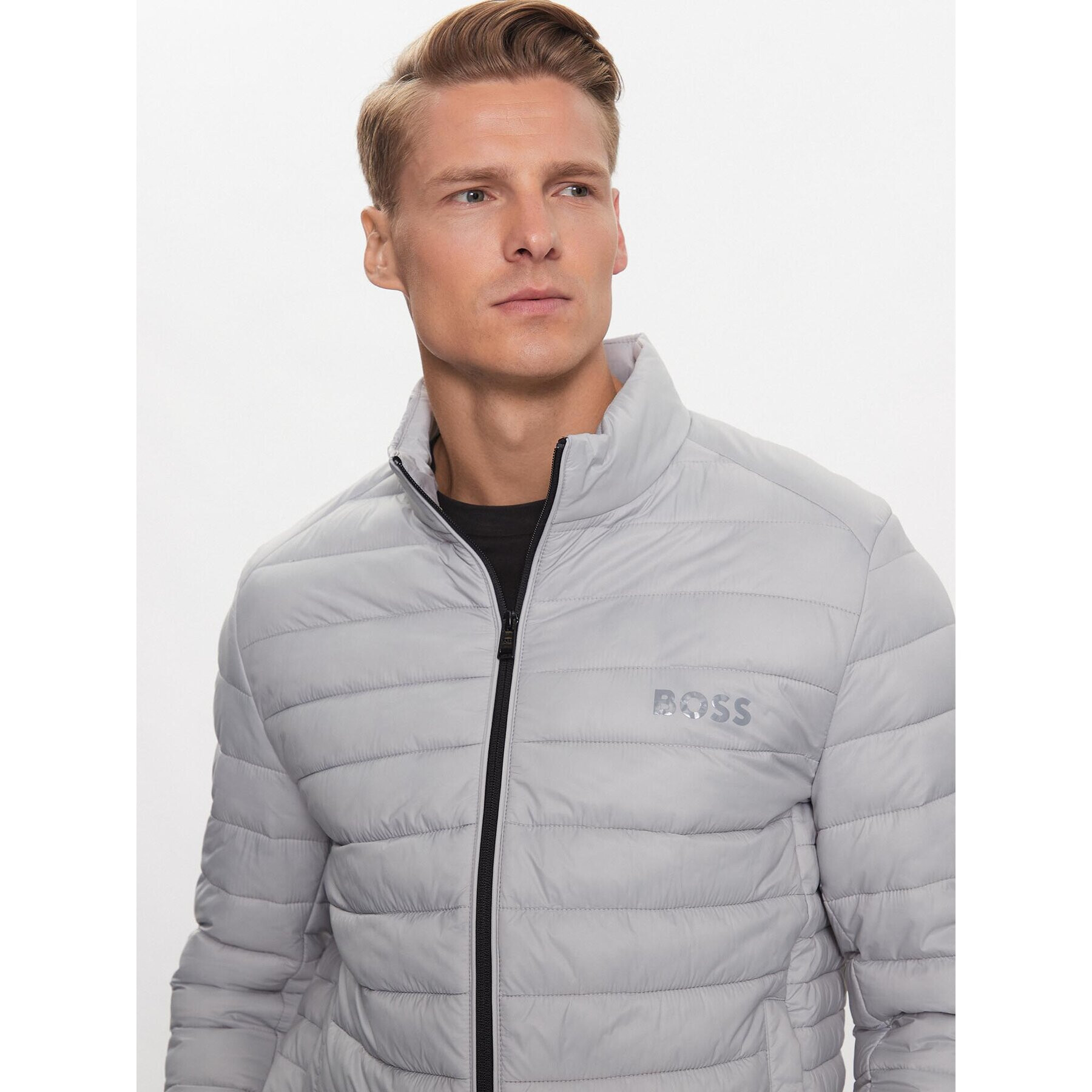 Boss Vatovaná bunda Calanos 50481548 Šedá Regular Fit - Pepit.cz