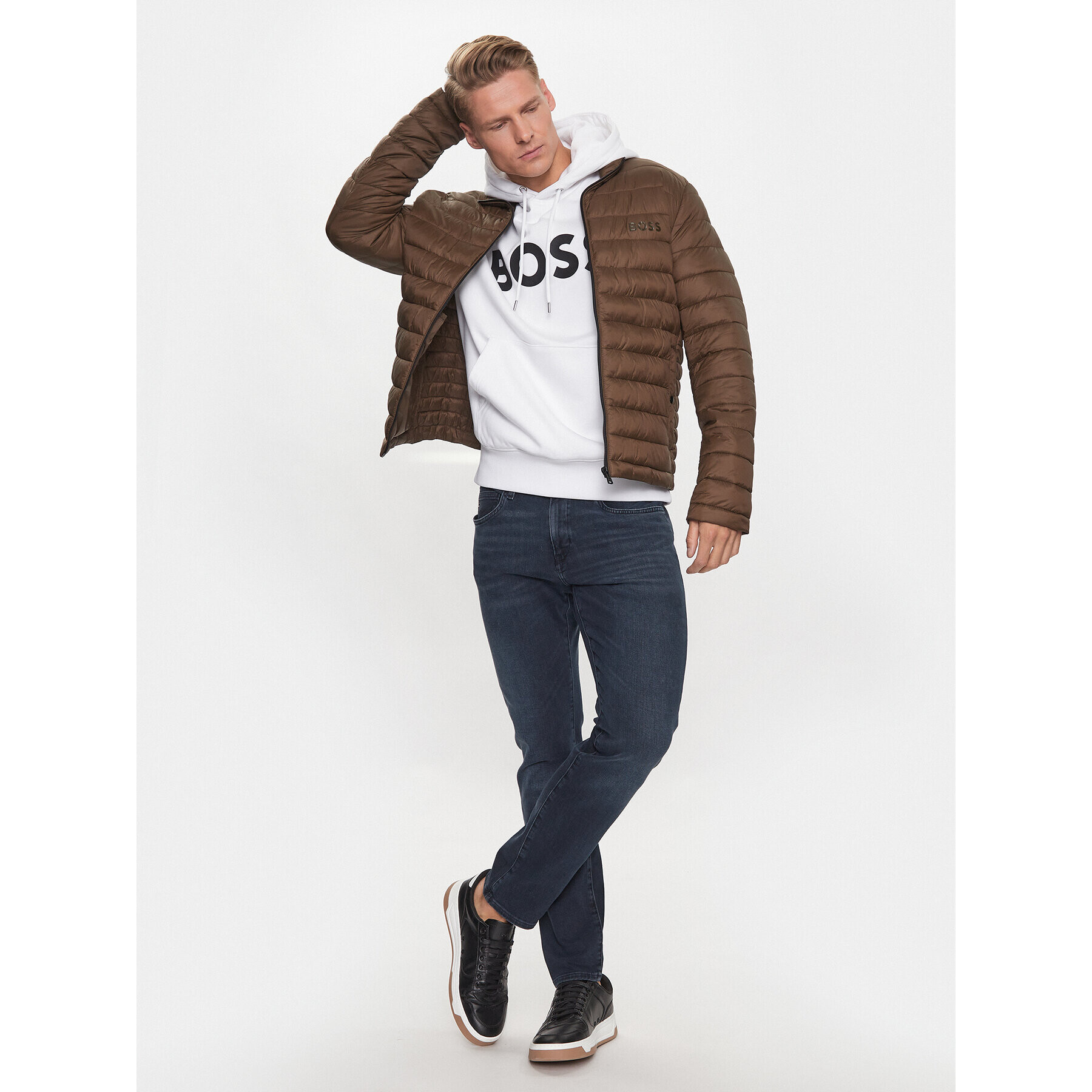 Boss Vatovaná bunda Calanos 50481548 Zelená Regular Fit - Pepit.cz