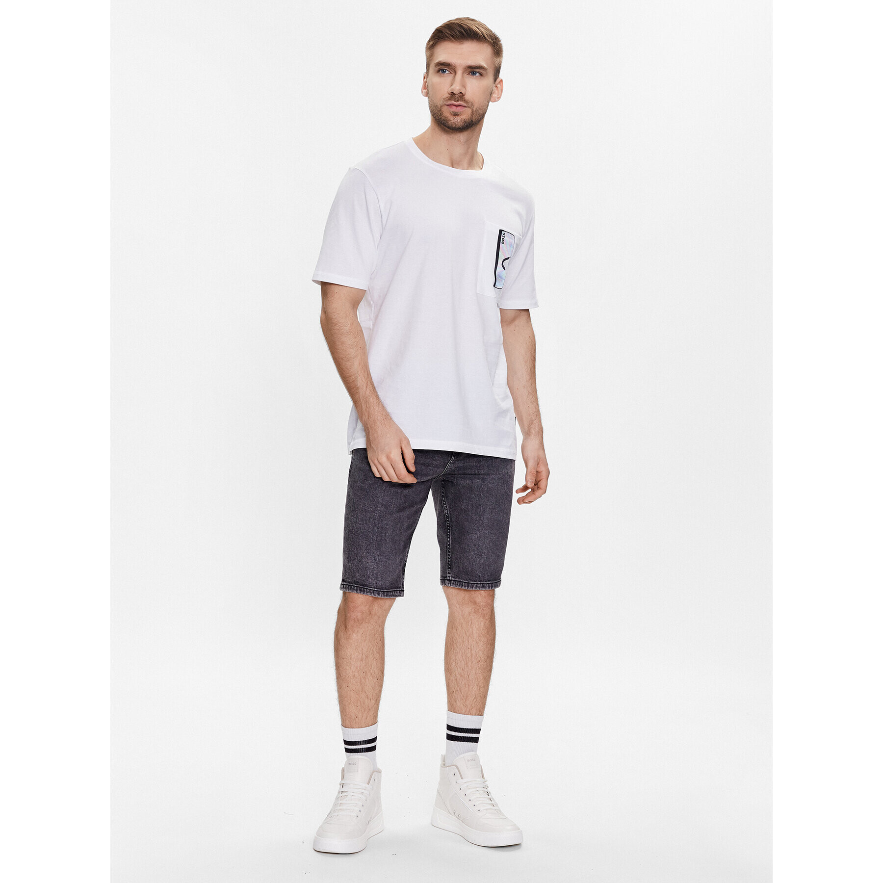 Boss Džínové šortky 50488630 Šedá Slim Fit - Pepit.cz