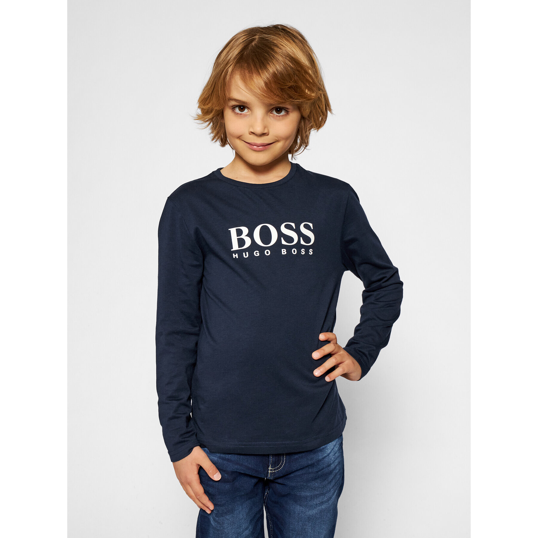 Boss Halenka J25P21 S Tmavomodrá Regular Fit - Pepit.cz