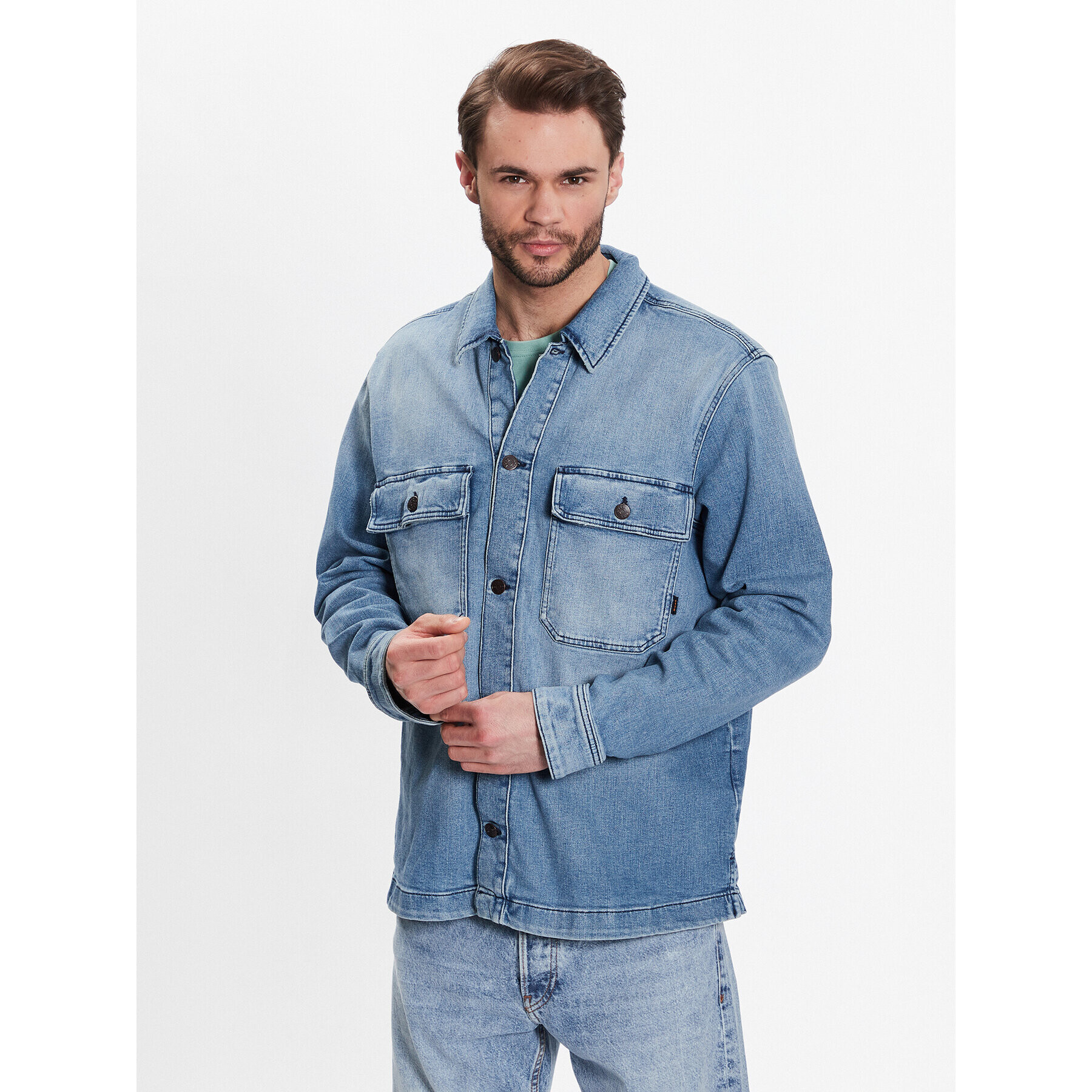 Boss Jeansová bunda 50484252 Modrá Regular Fit - Pepit.cz