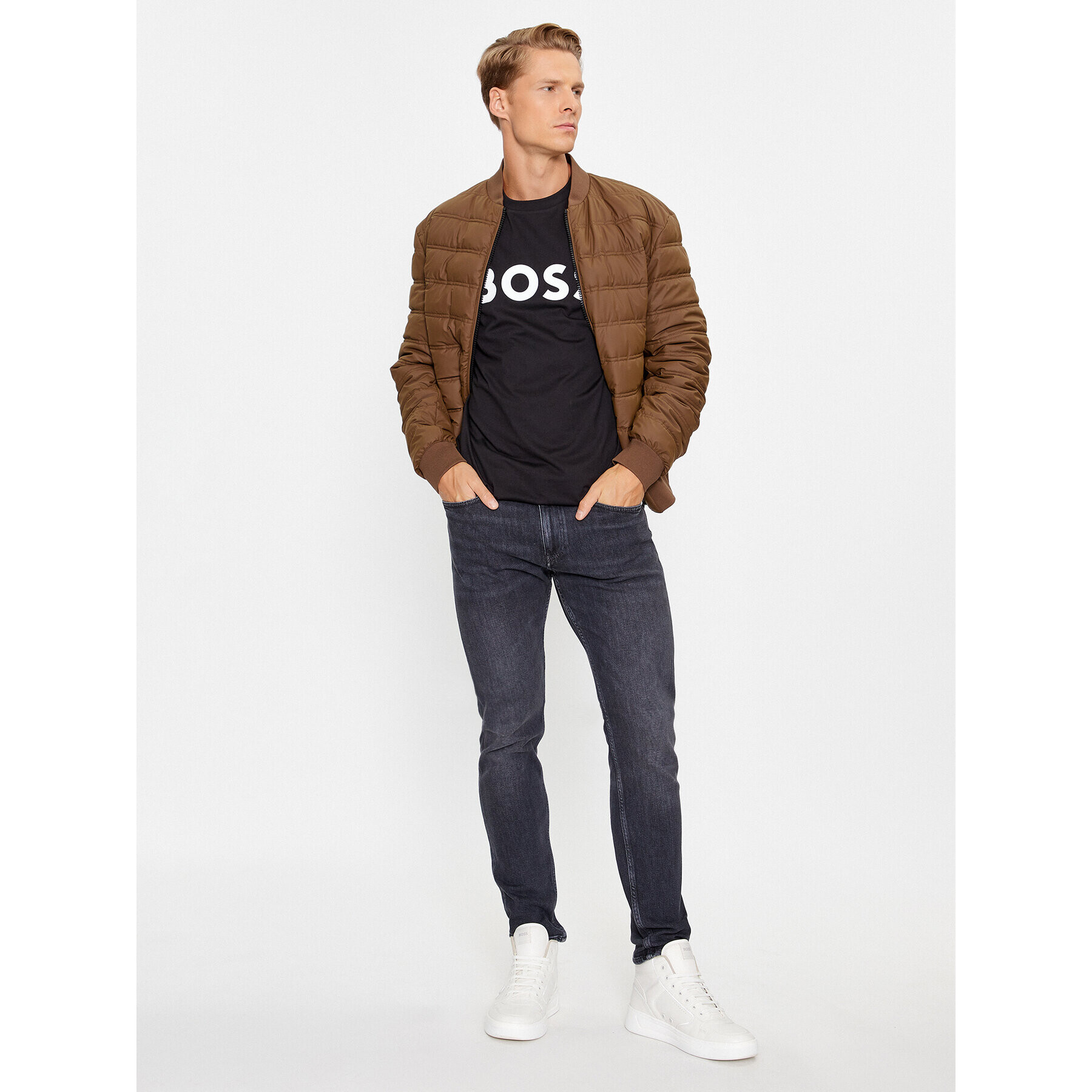 Boss Jeansy Delano 50496170 Šedá Slim Fit - Pepit.cz