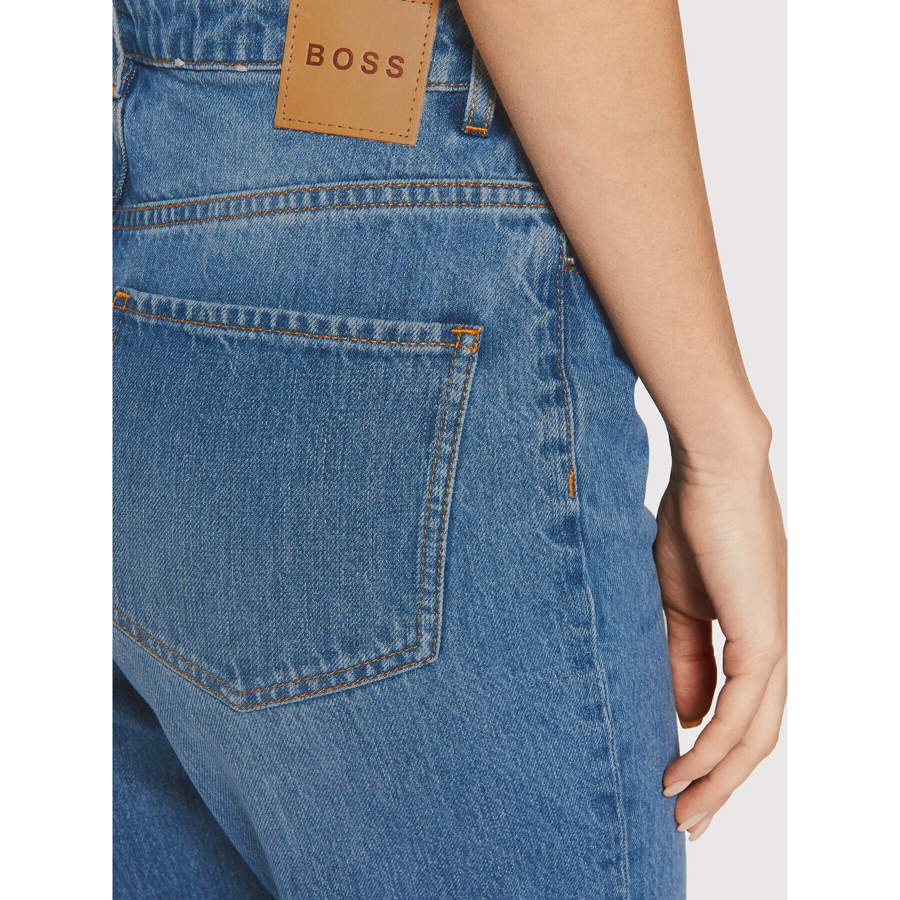 Boss Jeansy Straight Crop 1.4 50458581 Modrá Regular Fit - Pepit.cz