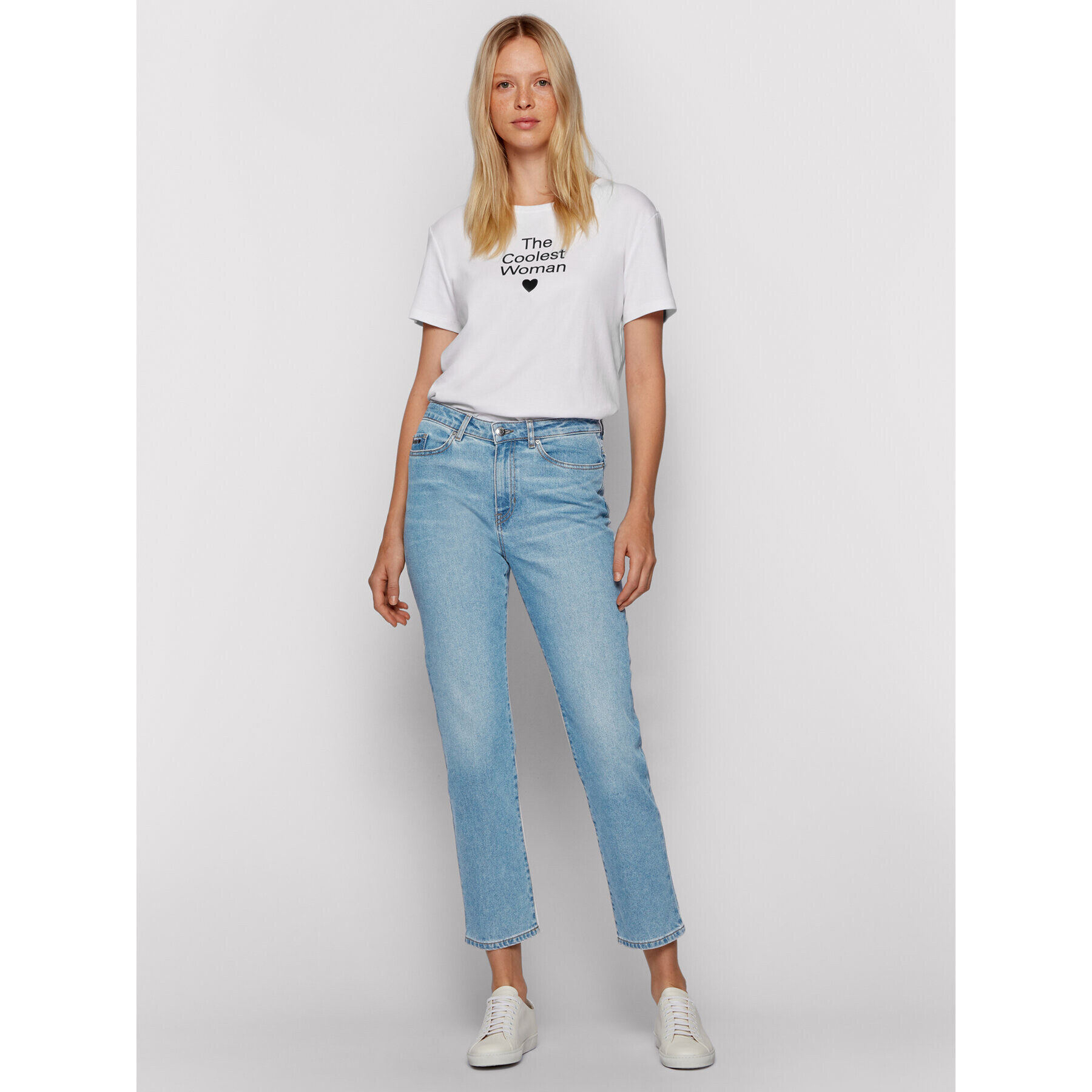 Boss Jeansy Straight Crop Vd 50452525 Modrá Regular Fit - Pepit.cz