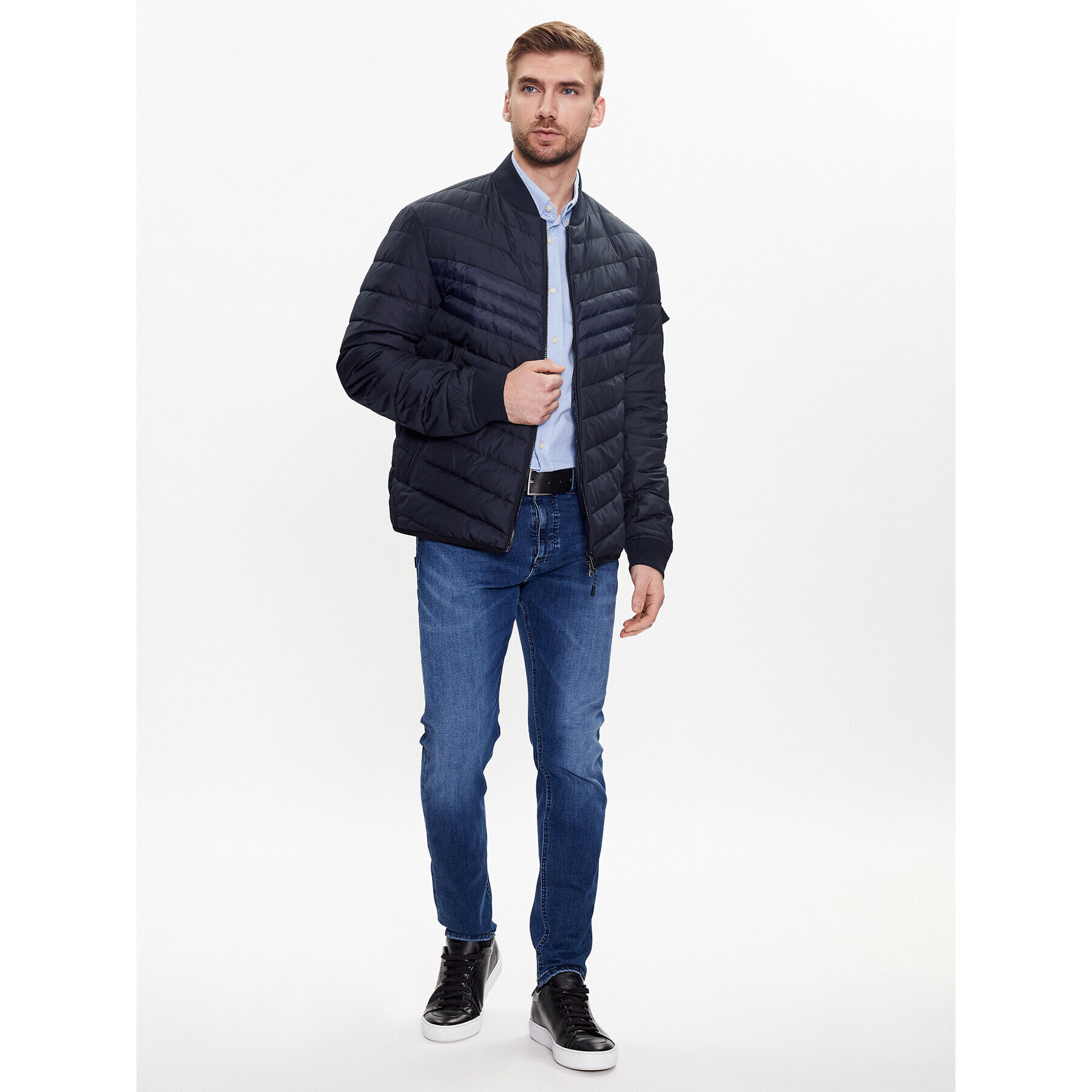 Boss Jeansy Taber Zip 50490533 Modrá Tapered Fit - Pepit.cz