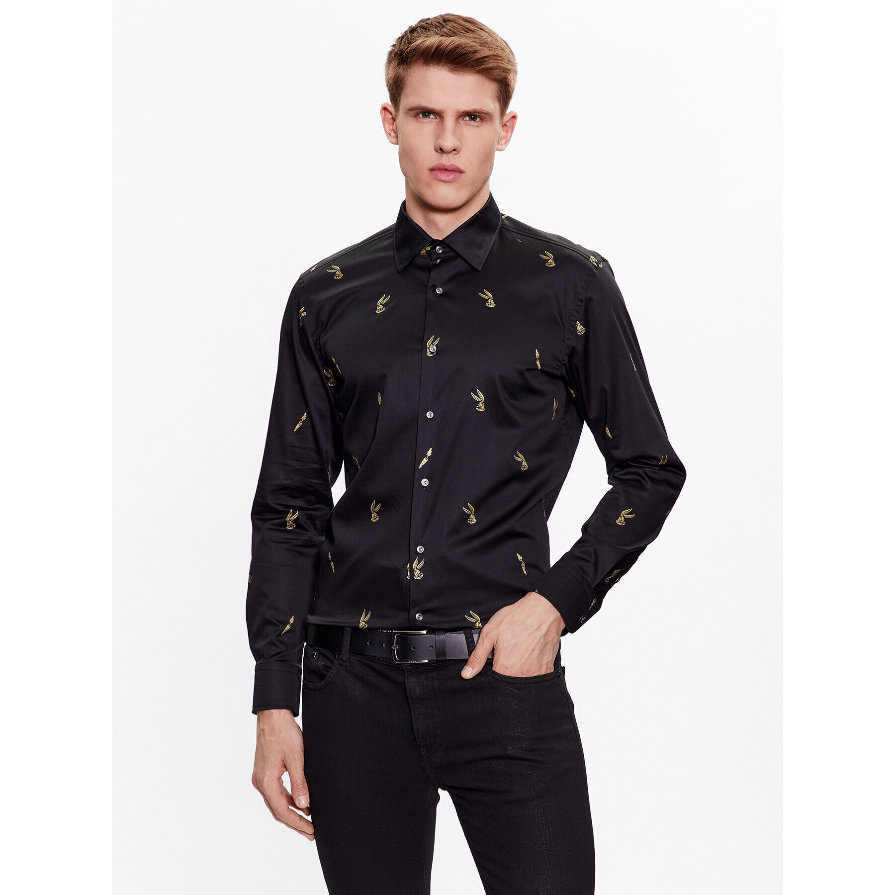 Boss Košile 50486036 Černá Slim Fit - Pepit.cz