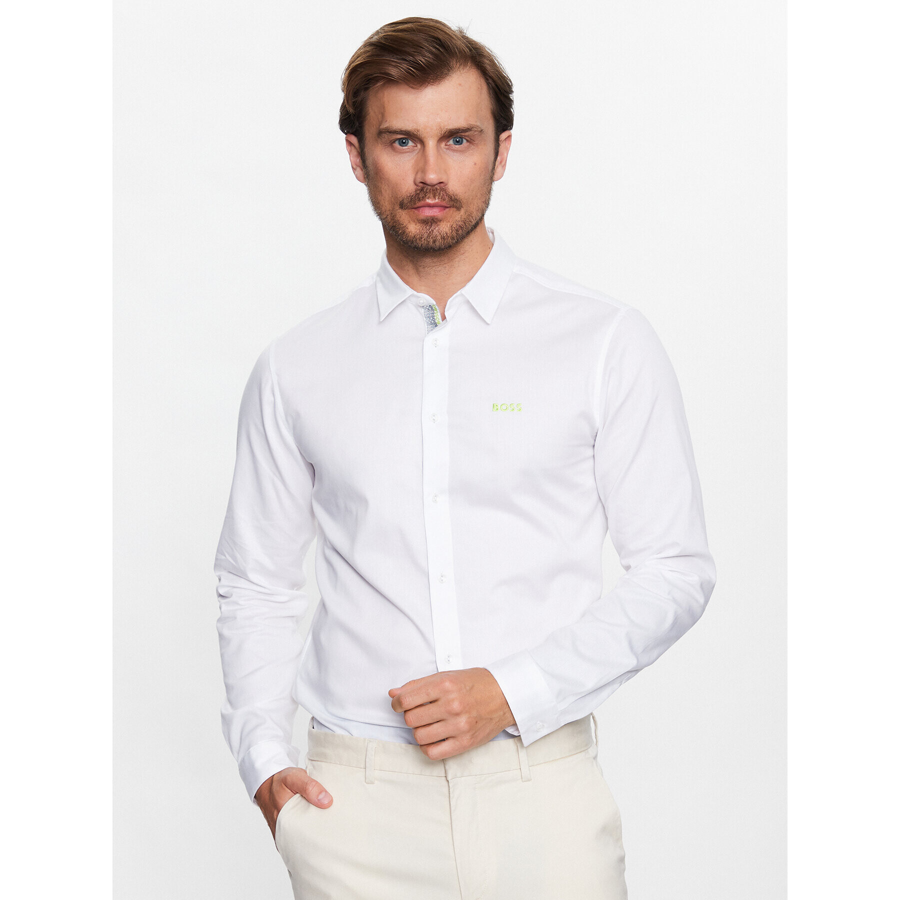 Boss Košile 50487527 Bílá Regular Fit - Pepit.cz