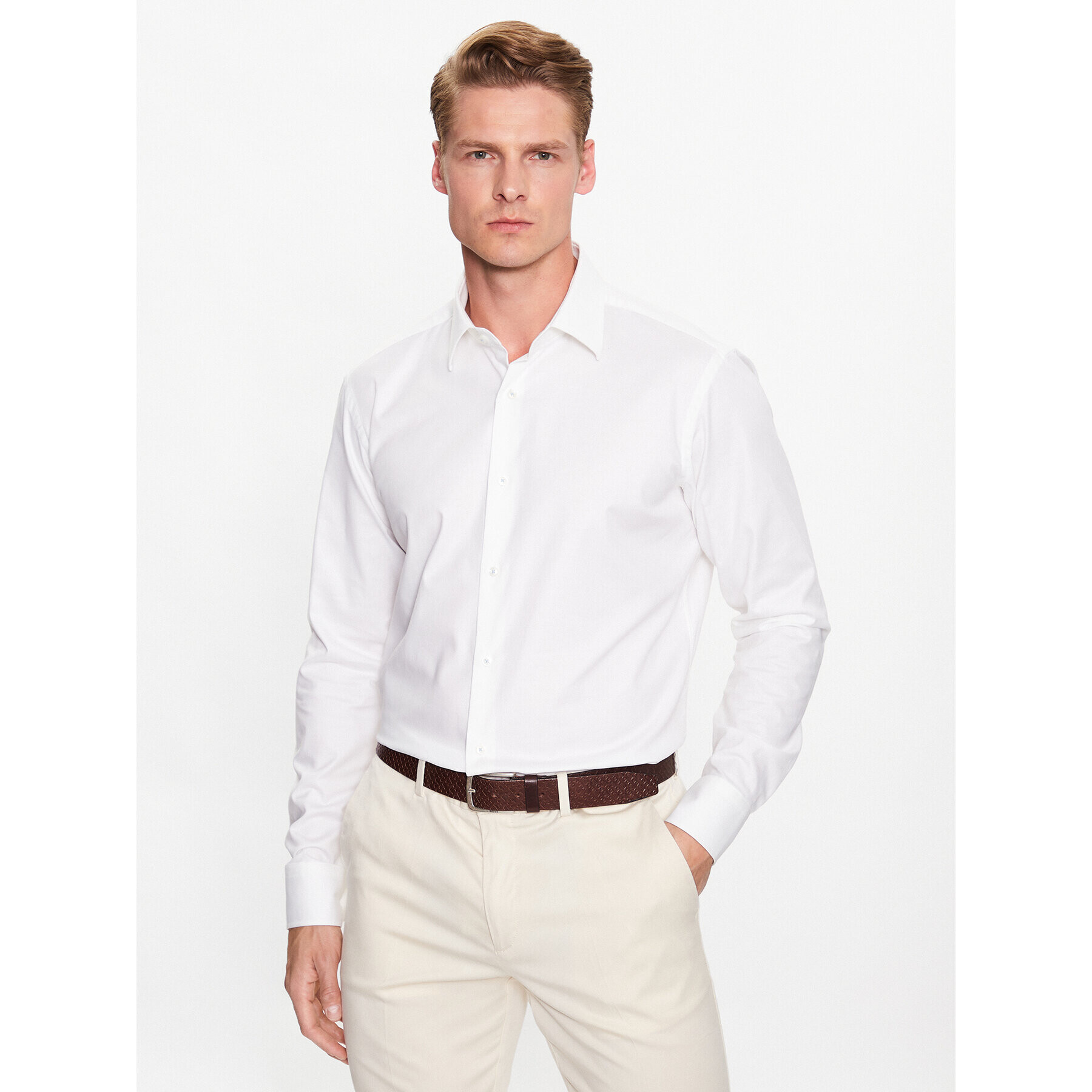 Boss Košile 50490021 Bílá Regular Fit - Pepit.cz